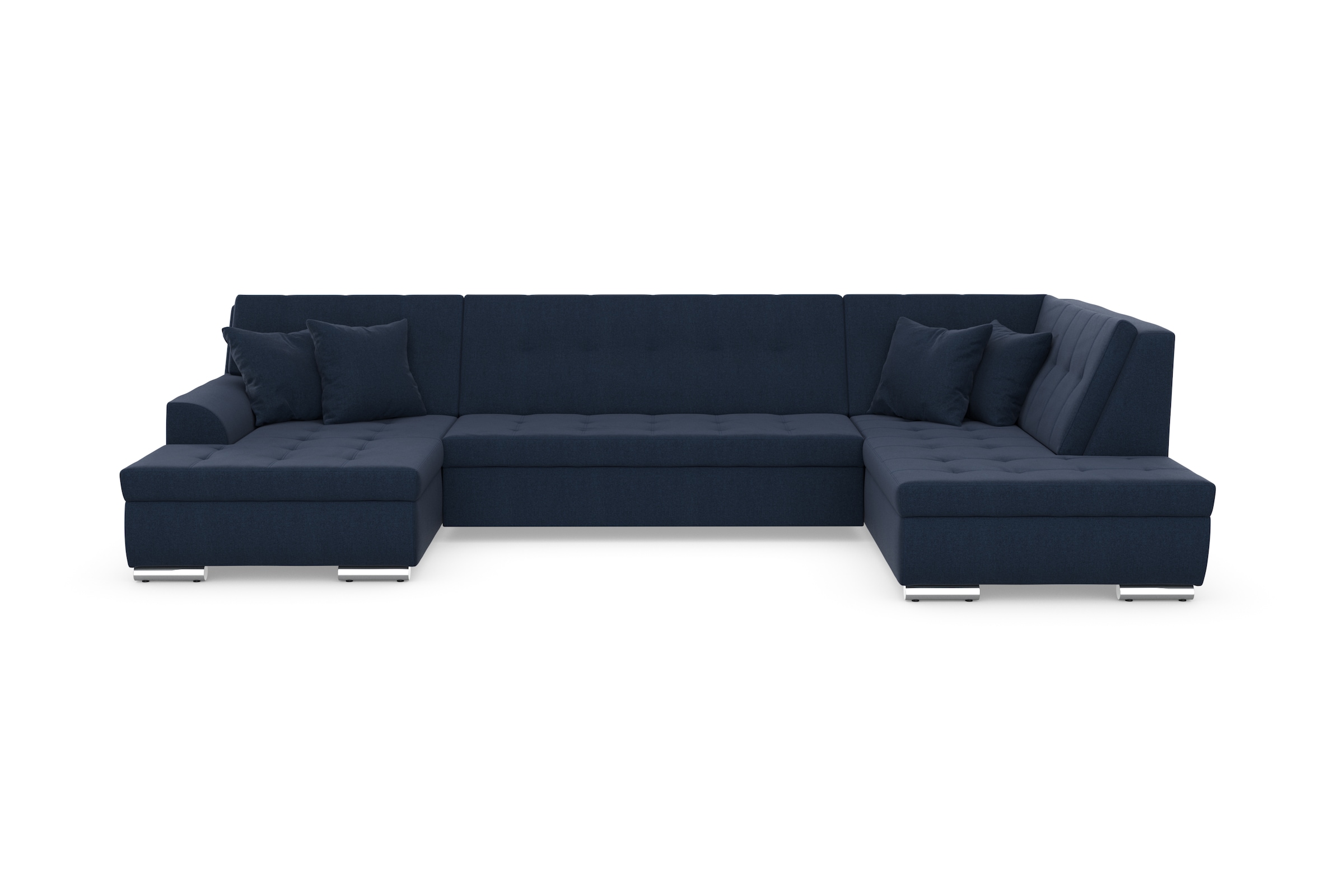 DOMO collection Wohnlandschaft »Treviso incl. Zierkissen, moderne Steppung, XXL: B/T/H: 364/201/83 cm«, wahlweise mit Bettfunktion, in vielen Bezugsarten auch in Cord U-Form