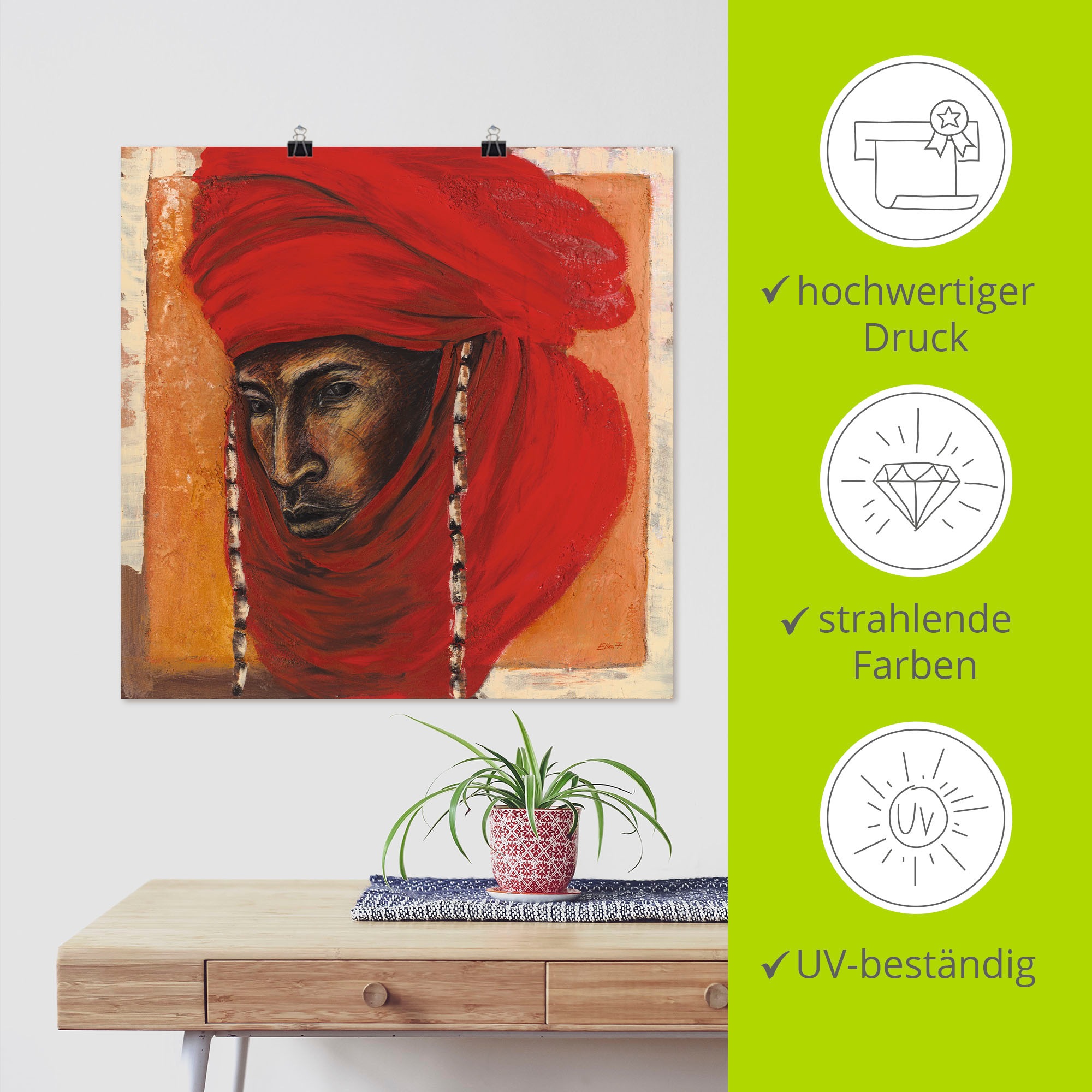 Artland Wandbild »Beduine«, Mann, (1 St.), als Leinwandbild, Poster in verschied. Größen