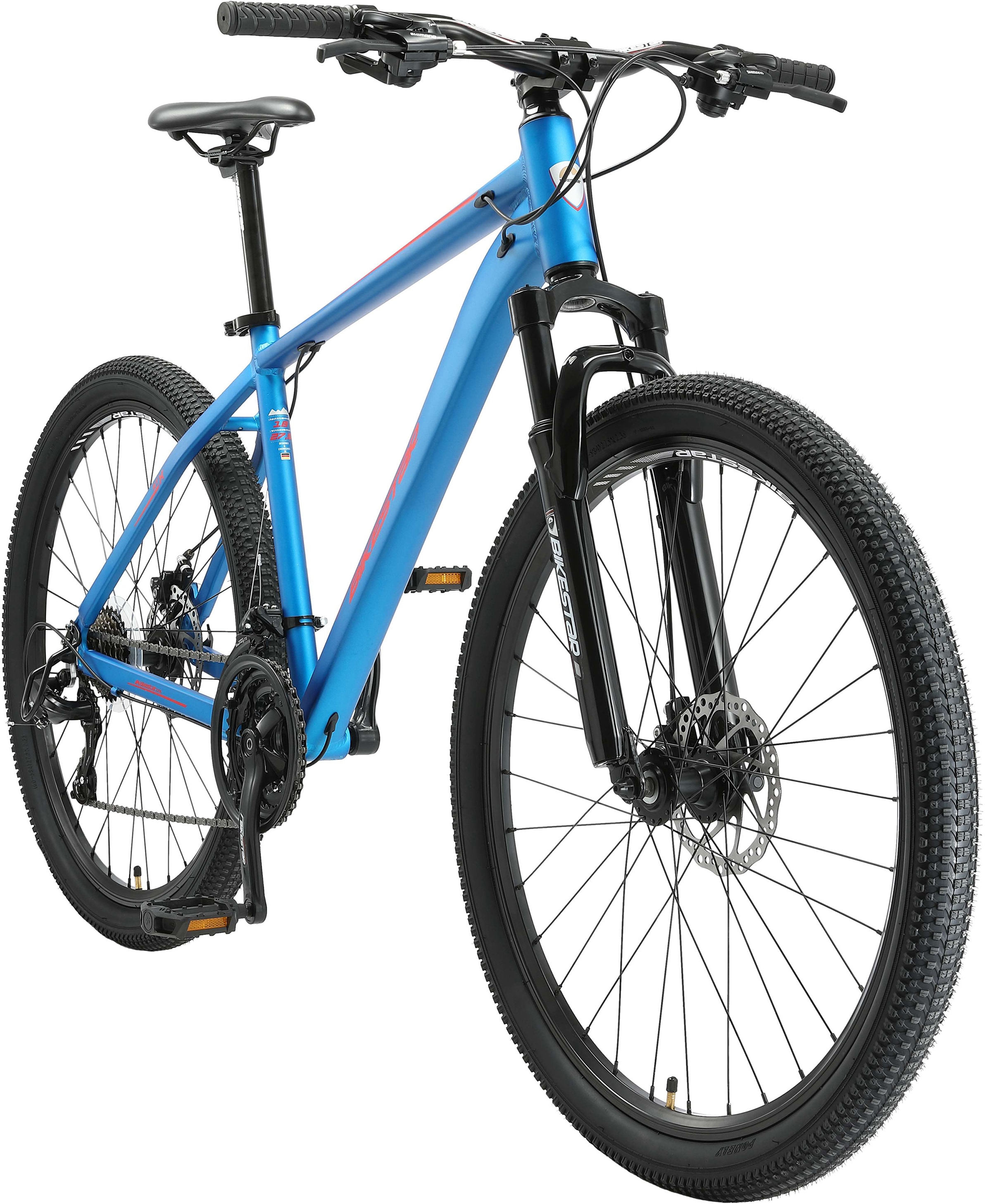 Bikestar Mountainbike, 21 Gang, Shimano, RD-TY300 Schaltwerk, Kettenschaltung, für Damen und Herren, Kettenschaltung