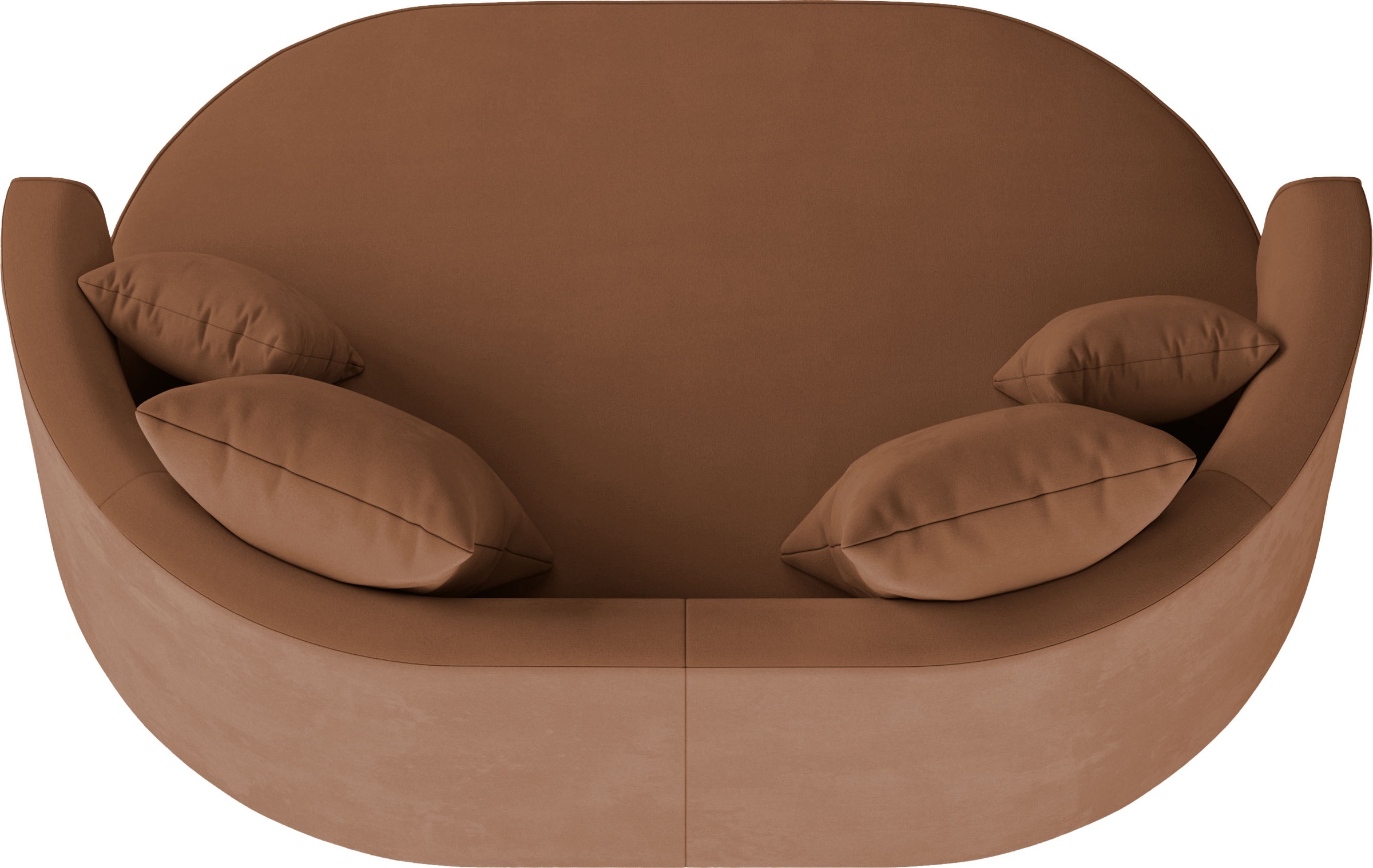 LeGer Home by Lena Gercke 2,5-Sitzer »ISALIE, rundes Loungesofa, mit Kissen, perfekt gepolstert«, moderne Stoffe, mit 4 Zierkissen, extra große Sitzfläche