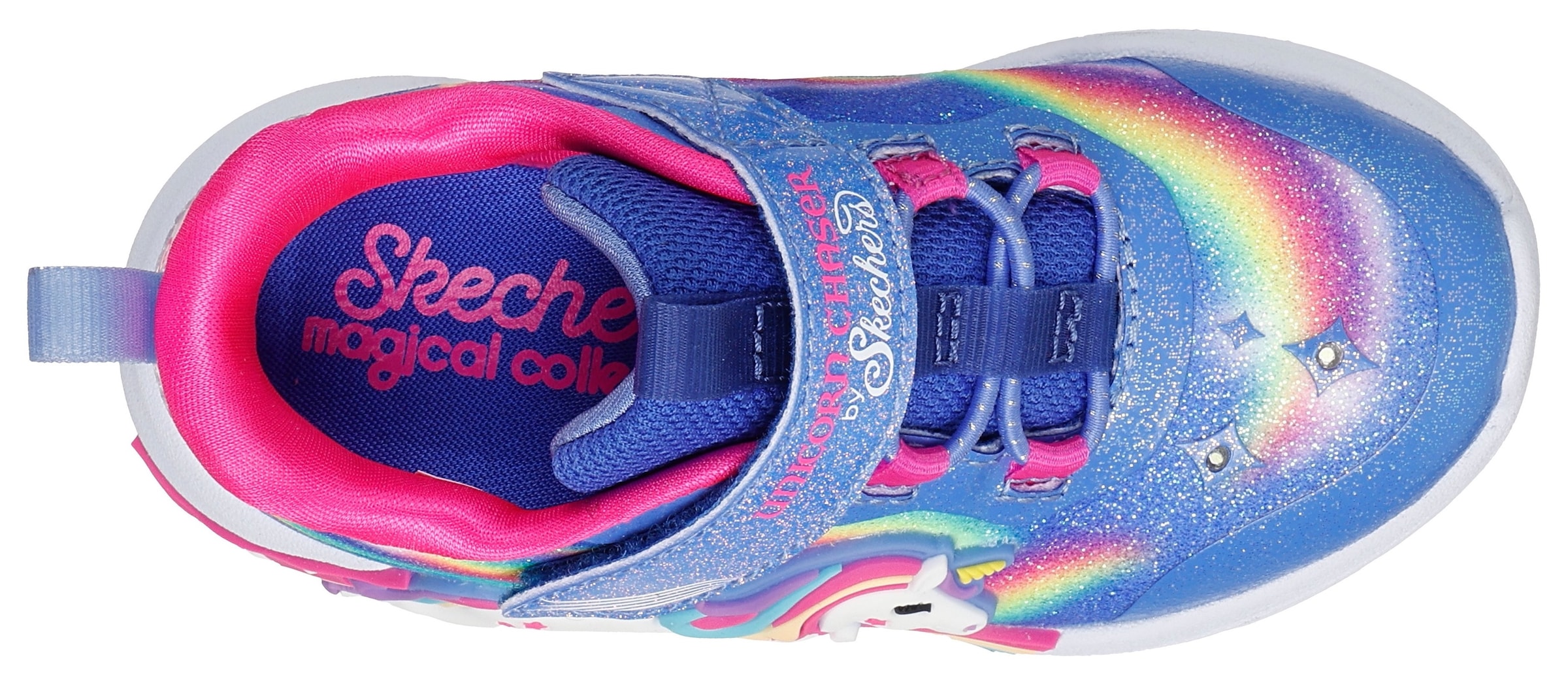 Skechers Sneaker »UNICORN CHASER«, Klettschuh mit blinkendem Einhorn, Größenschablone zum Download