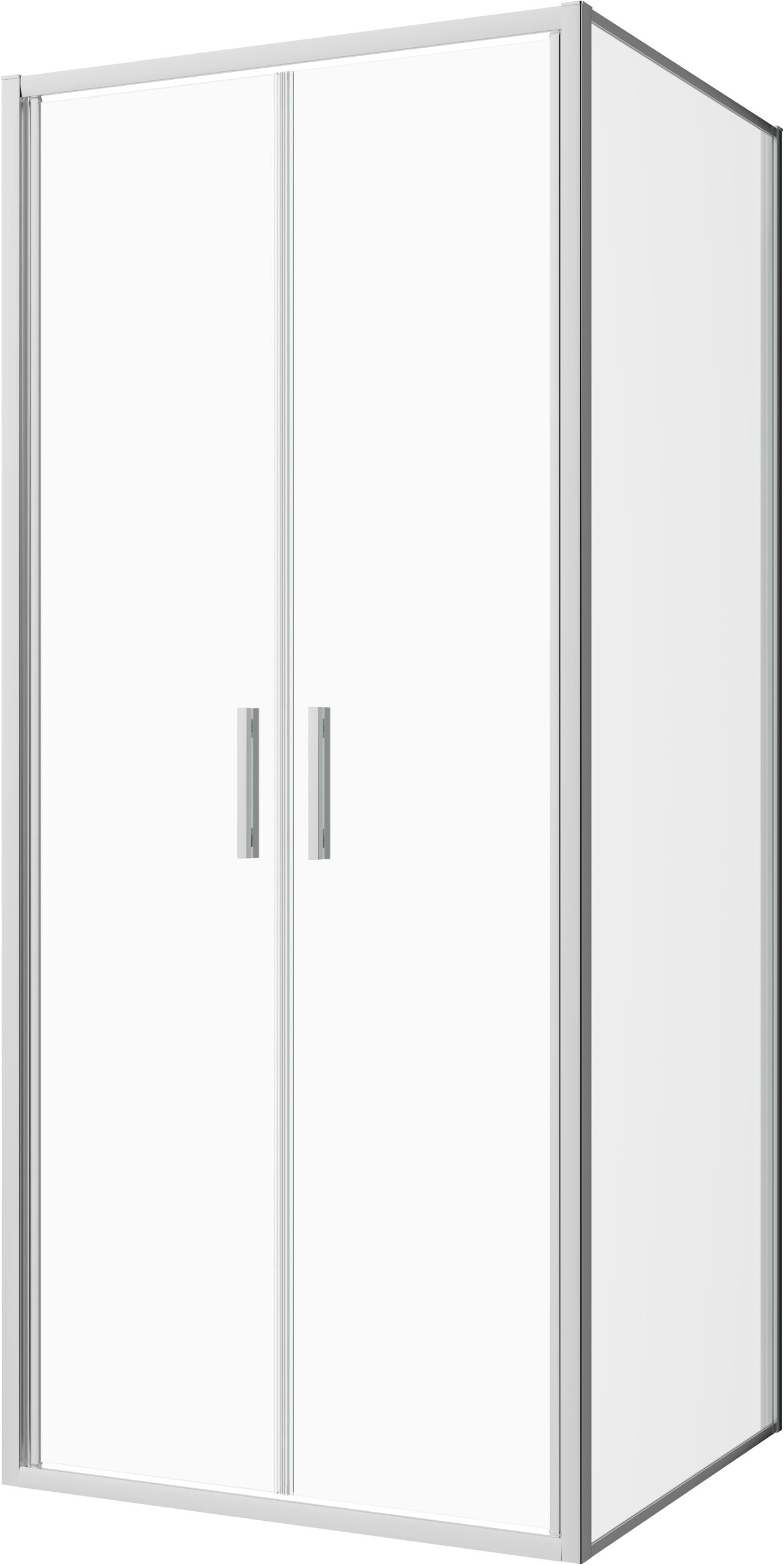 Sanotechnik Dusch-Doppelflügeltür »Sanotechnik SlimLine Salontür chrom« 6mm ESG Sicherheitsglas mit Easy-Clean-Beschichtung