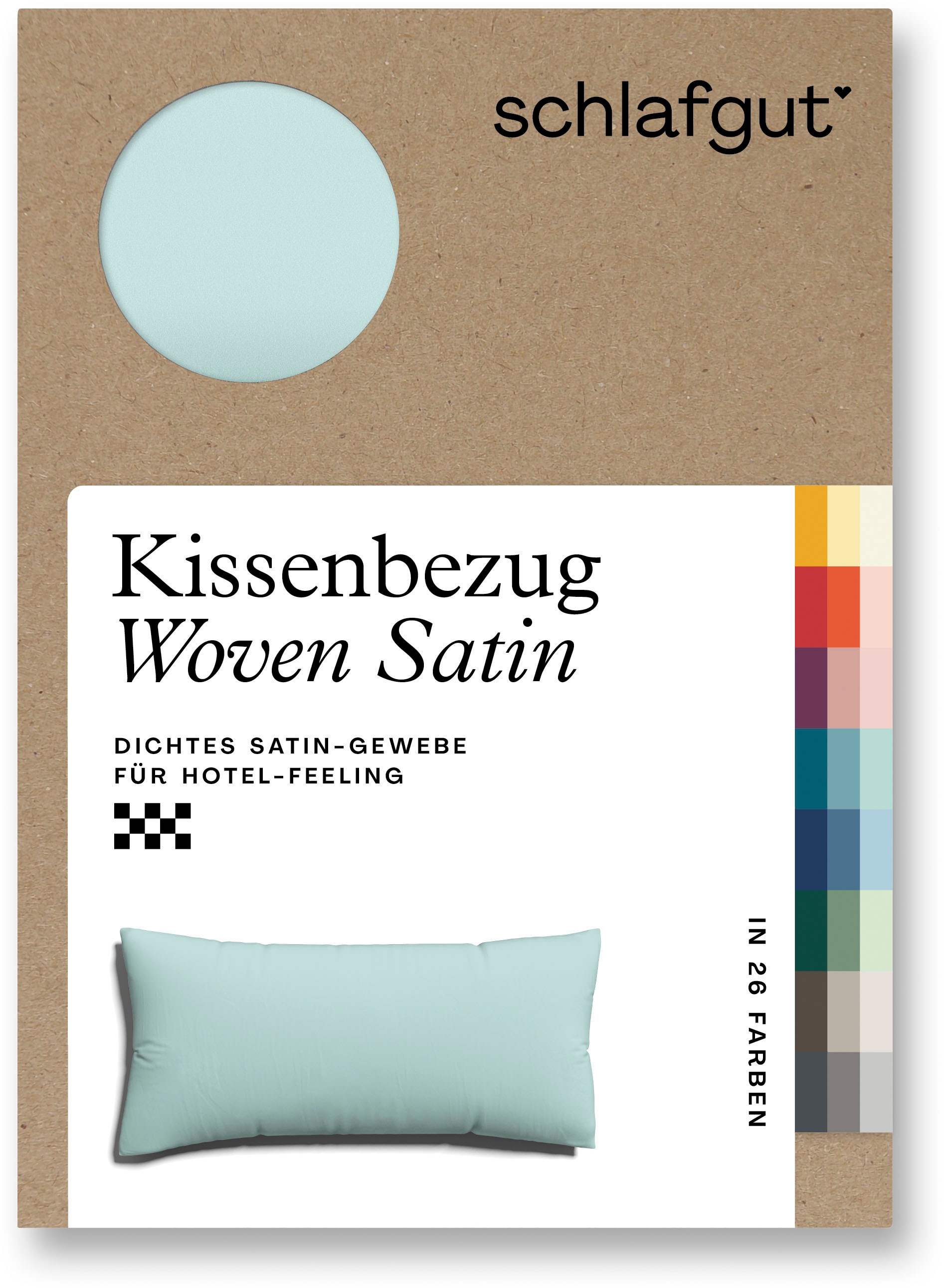 Schlafgut Kissenbezug »Woven Satin aus Mako-Baumwolle, langlebig, pflegeleicht, dicht gewebt«, (1 St.), Kissenhülle mit Reißverschluss, passender Bettbezug erhältlich