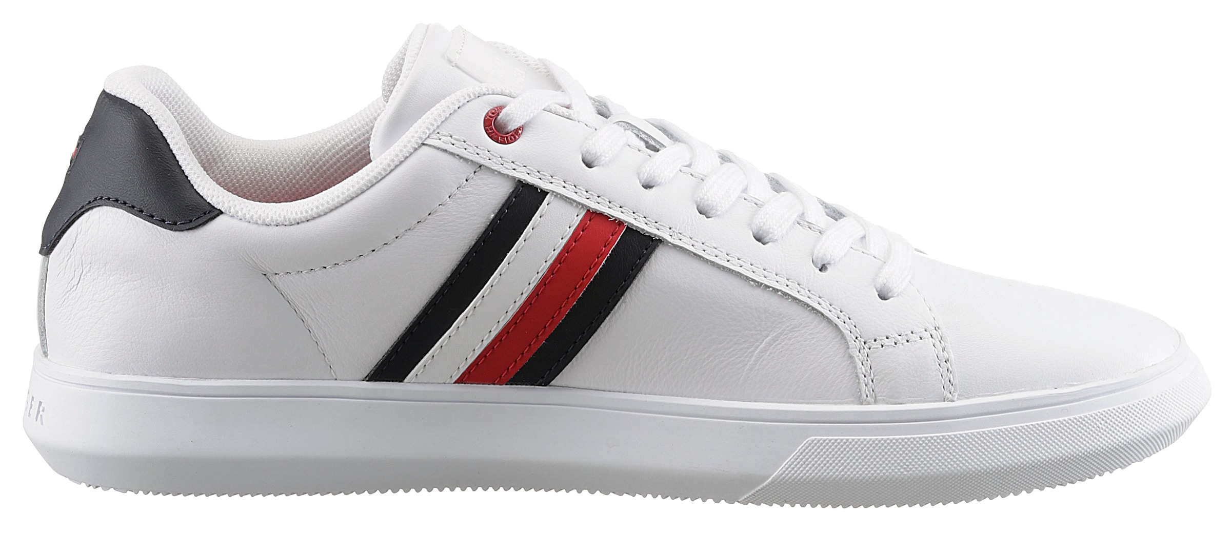 Tommy Hilfiger Sneaker »ESSENTIAL LEATHER CUPSOLE«, mit typischen Streifen, Freizeitschuh, Halbschuh, Schnürschuh