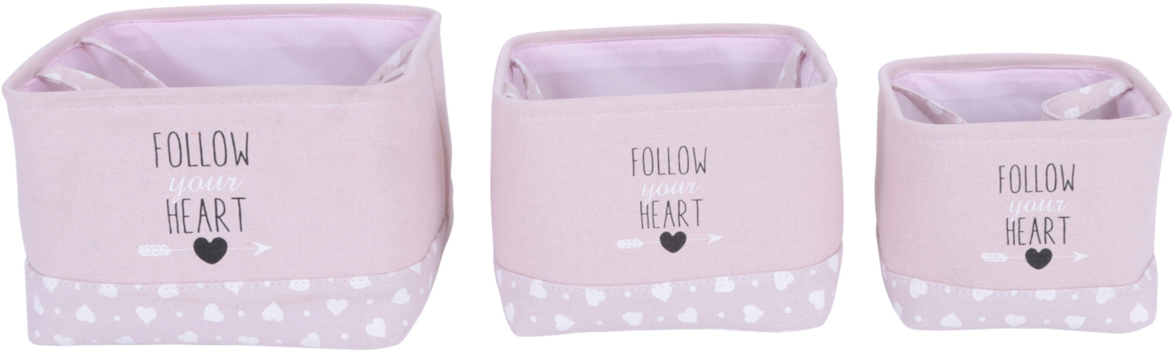 Franz Müller Flechtwaren Aufbewahrungsbox »Follow your Heart«, (Set, 3 St.), quadratisch kaufen