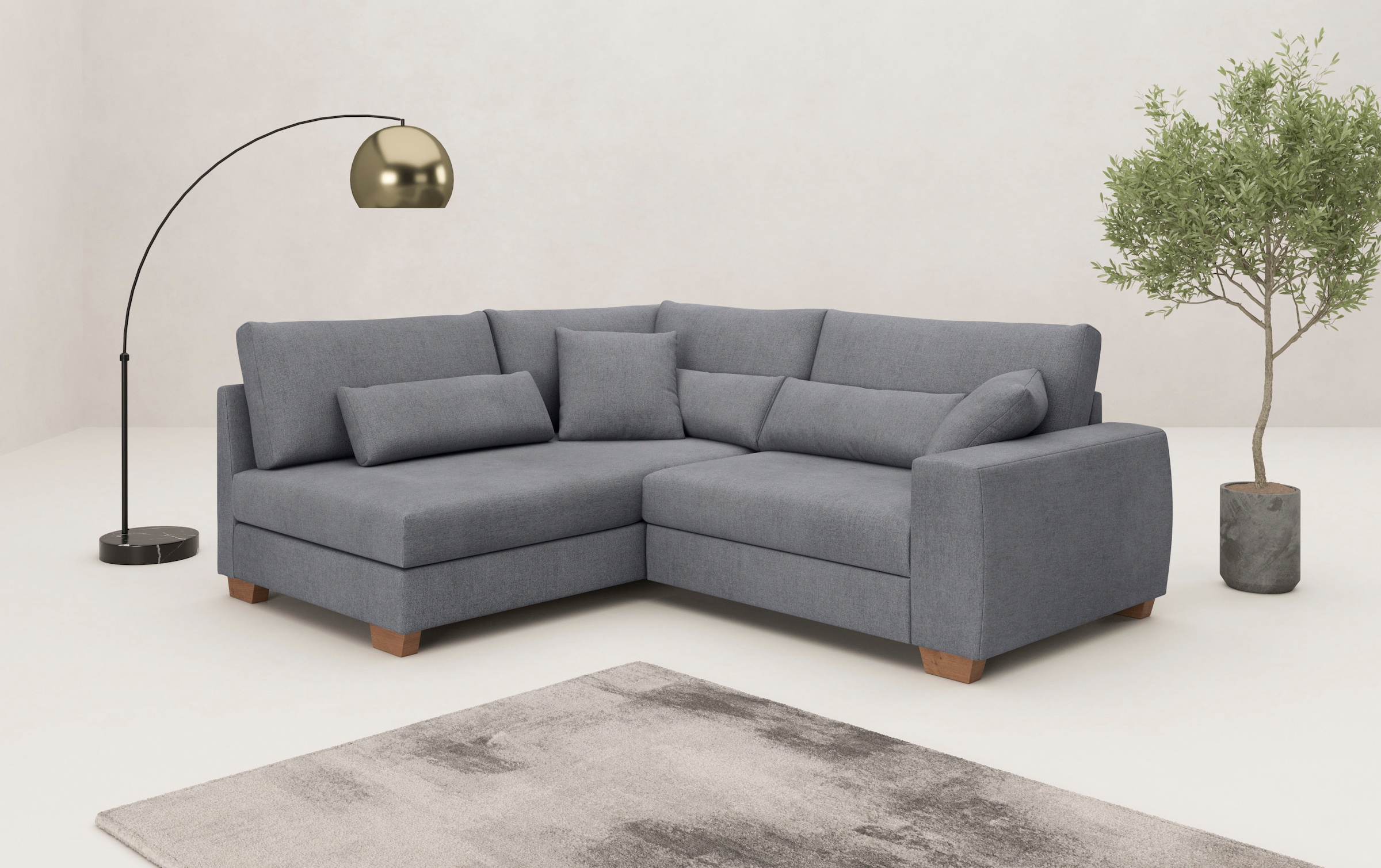 Mr. Couch Ecksofa »Helena L-Form«, Mit Federkern, wahlweise mit Bettfunktion und Taschenfederkern
