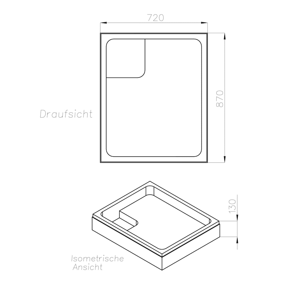 OTTOFOND Duschwanne »Set Rechteckduschwanne«, (3 St.)