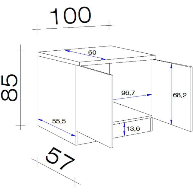 Flex-Well Spülenschrank »Wito«, (B x H x T) 100 x 85/86 x 60 cm, inkl.  Einbauspüle auf Raten bestellen