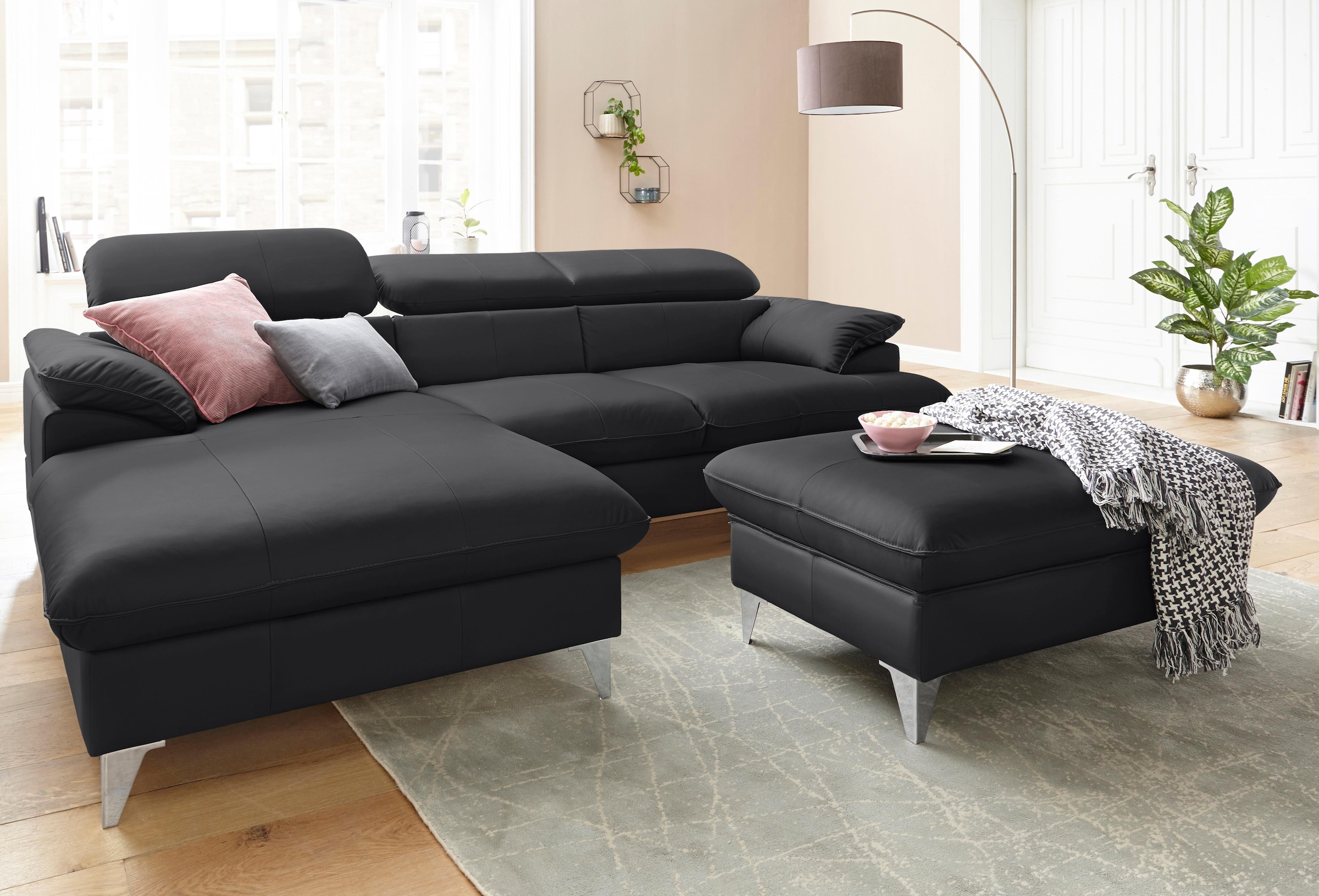 COTTA Ecksofa »Caluso L-Form«, mit Kopfteilverstellung, wahlweise mit Bettfunktion & Bettkasten