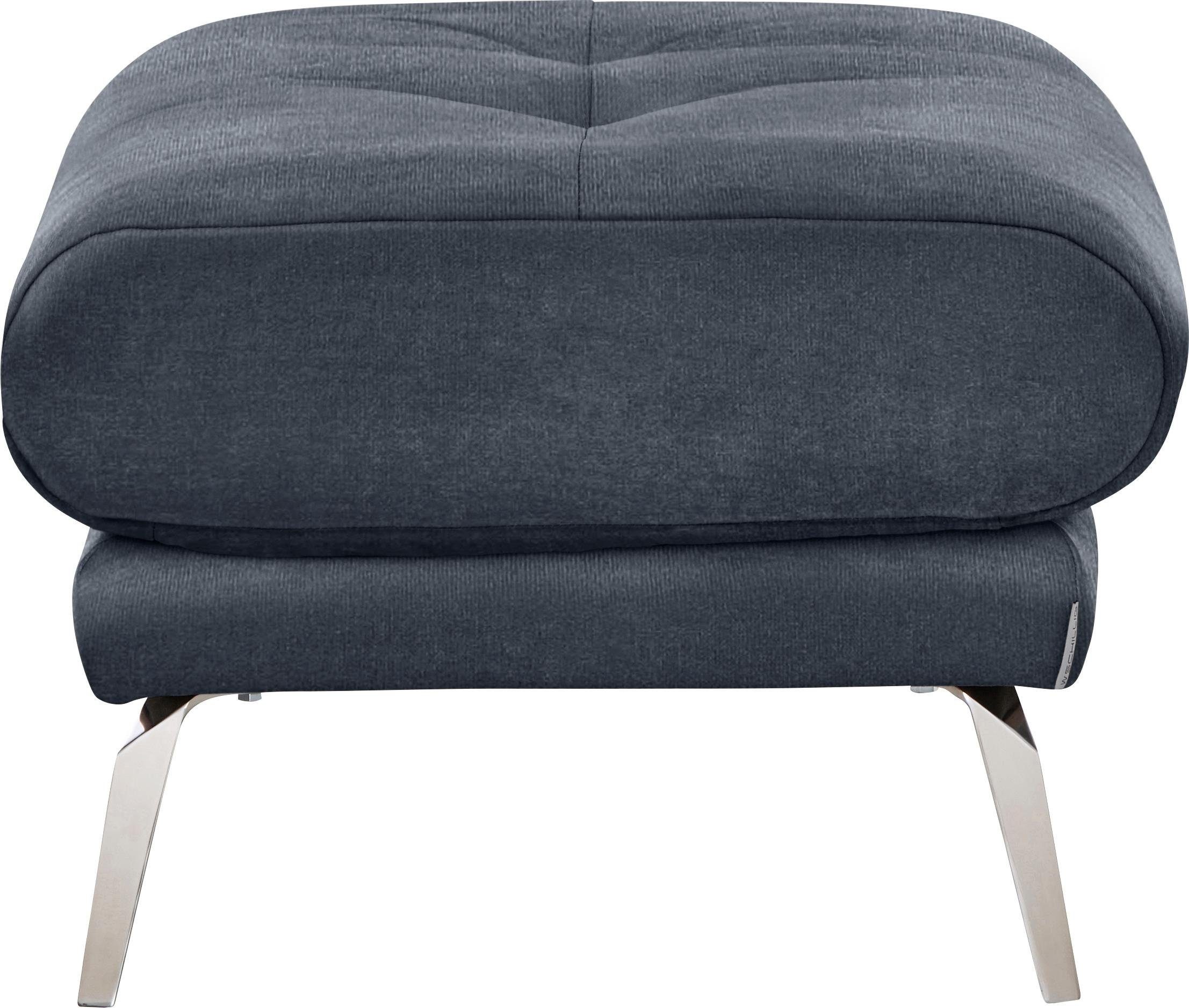 W.SCHILLIG Hocker »softy«, mit dekorativer Heftung im Sitz, Füße Chrom glänzend
