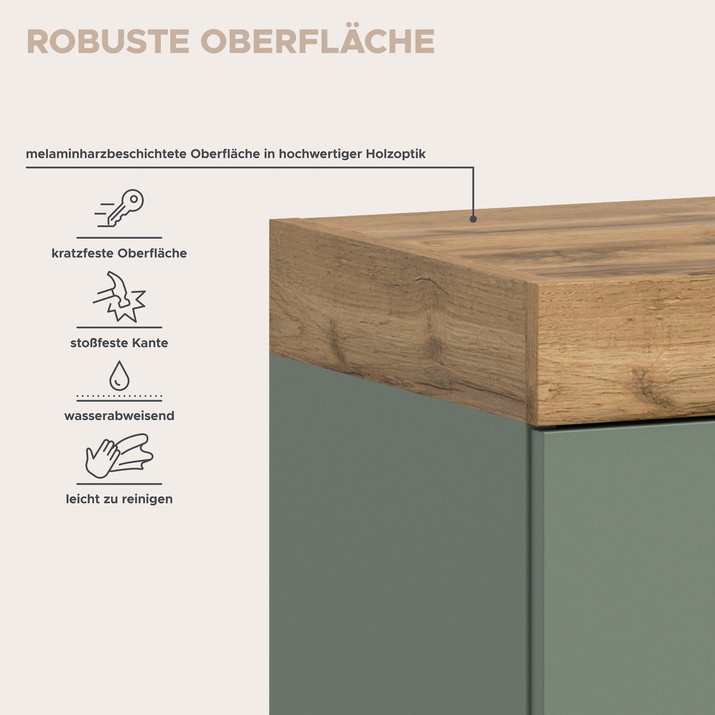 OTTO home Lowboard »MAMBO, Breite 200 cm, Höhe 41 cm« 1 Stk. tlg. Lowboard, TV Unterschrank, Tv-Schrank, Wohnzimmer