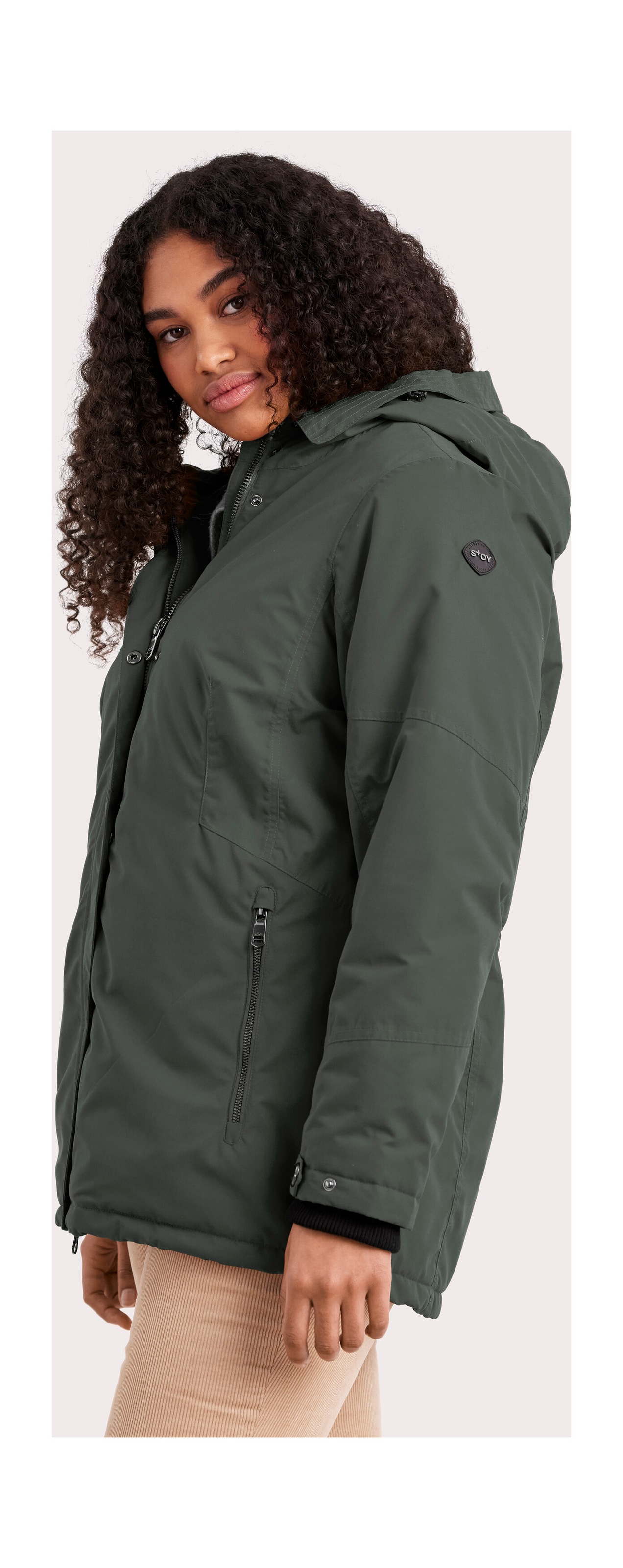 STOY Funktionsjacke »STW 4 WMN JCKT« Wasserdicht, atmungsaktiv, mit Teddy Fleece, abnehmb. Kapuze