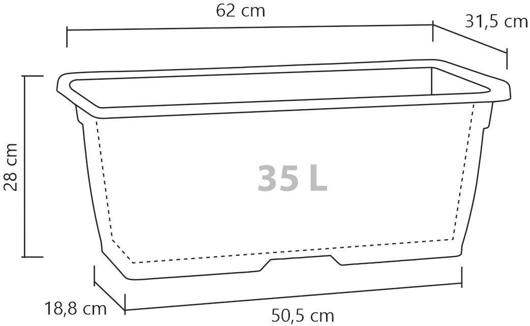 Scheurich Pflanzkübel »für ideale Pflege ohne Staunässe«, mit Wasserreservoir und Ablauflöchern