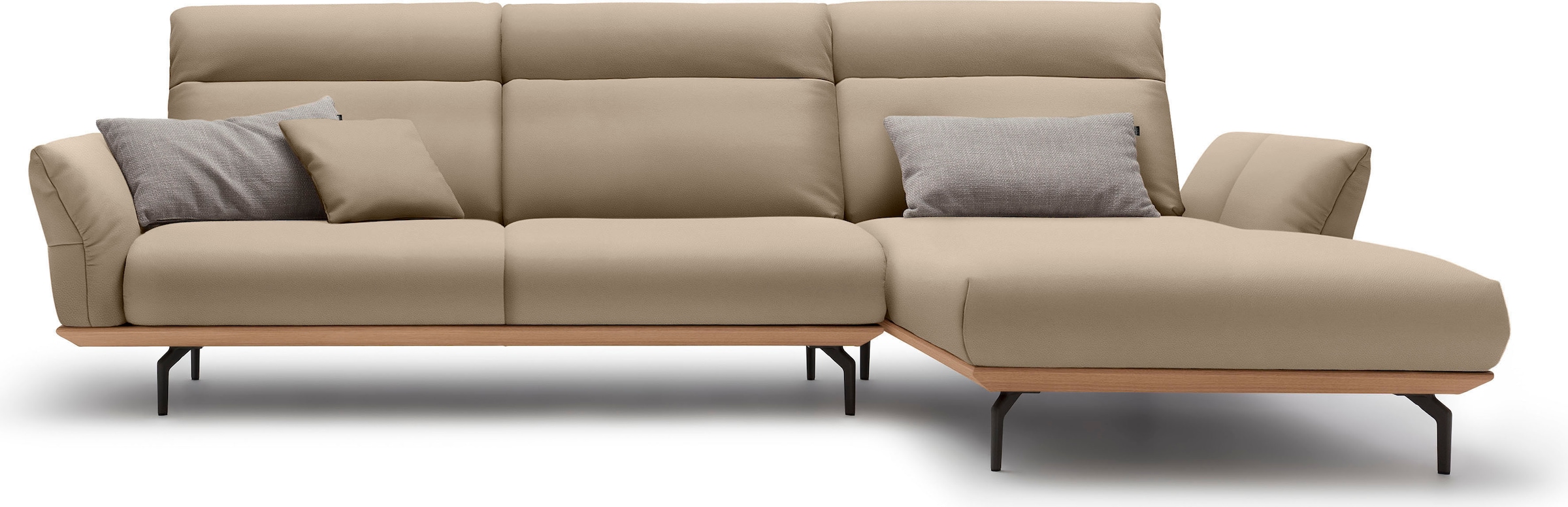 Creation BY ROLF BENZ Ecksofa »CR.460« Sockel in Eiche, Winkelfüße in Umbra günstig online kaufen