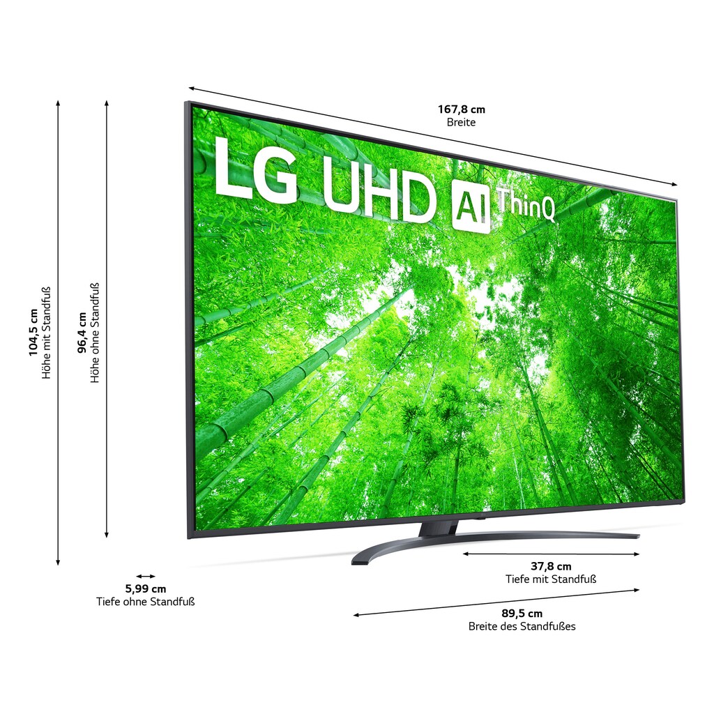 LG LCD-LED Fernseher »75UQ81009LB«, 189 cm/75 Zoll, 4K Ultra HD, Smart-TV