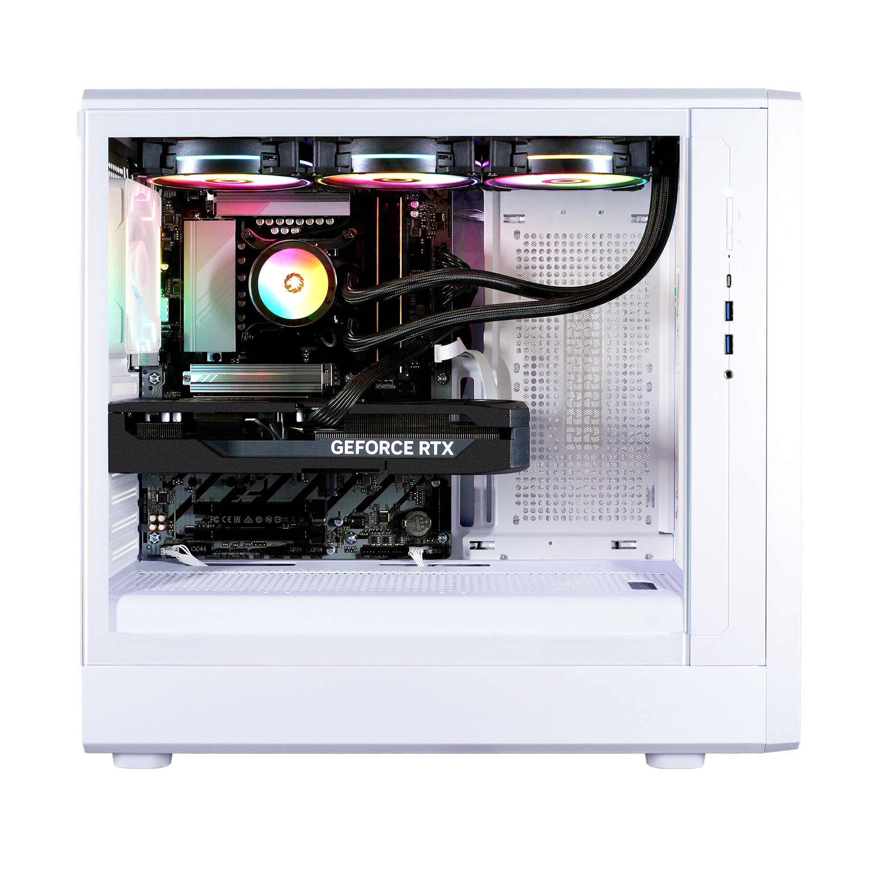 GAMEMAX Gaming-PC »CLAW WH 8113 AMD Ryzen 5 7500F 32GB DDR5 1TB SSD RTX 5060« DDR5 RAM, Windows 11, Wasserkühlung