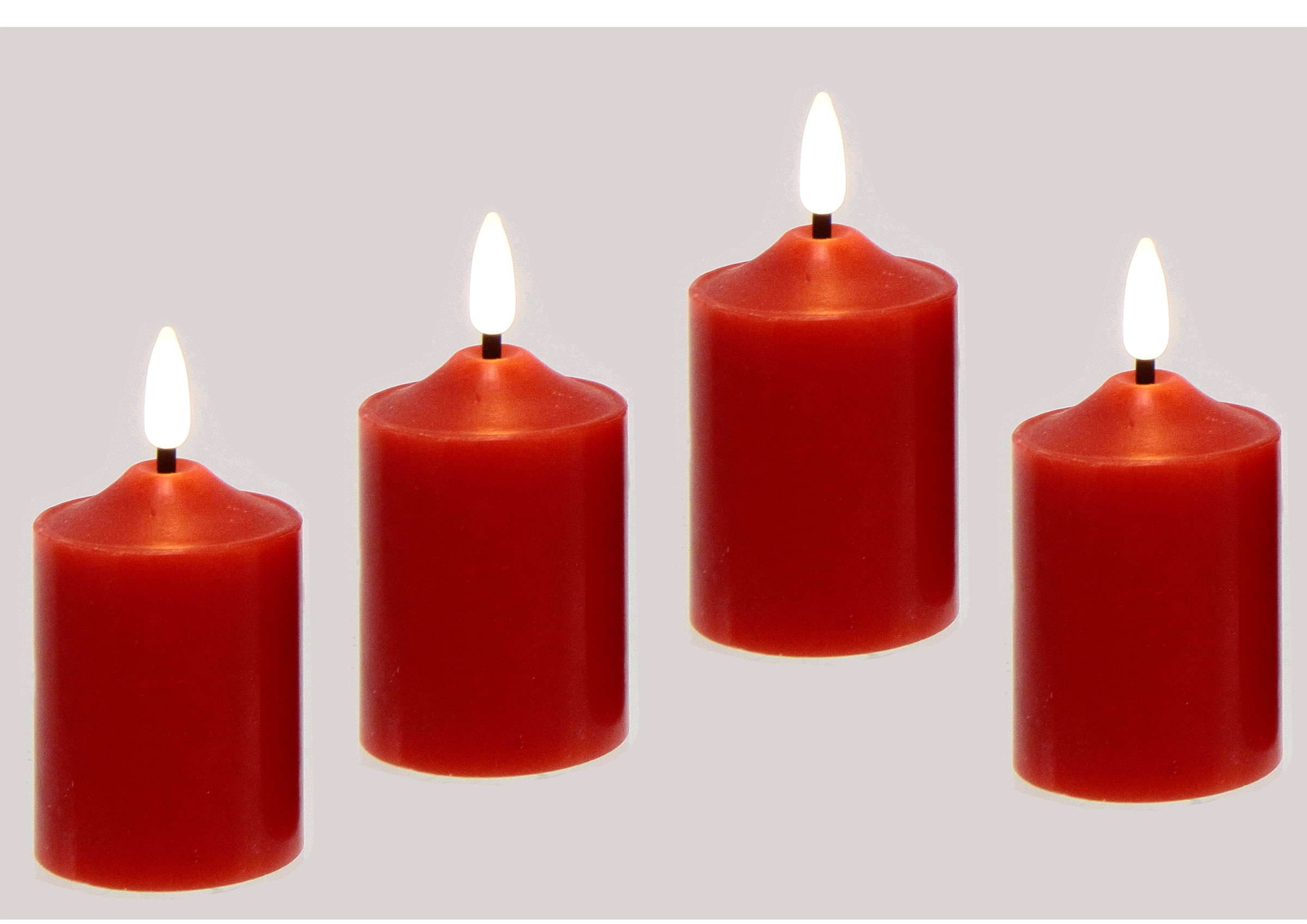 I.GE.A. LED-Kerze »Kerzen 4er Set« aus Echtwachs Deko Stumpenkerze Adventsk günstig online kaufen