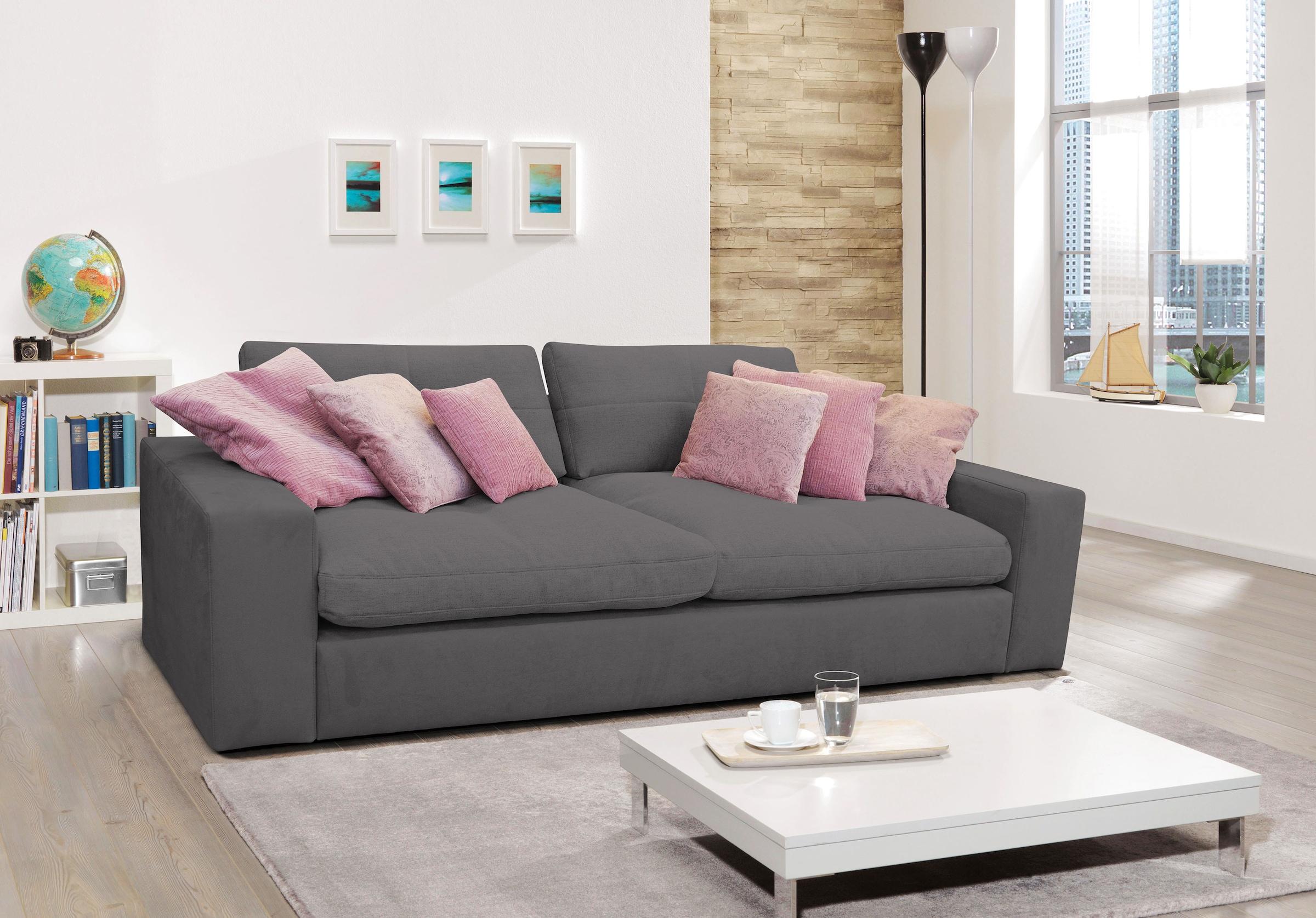 alina Big-Sofa »Sandy«, in Cord, mit losen Sitz und Rückenkissen