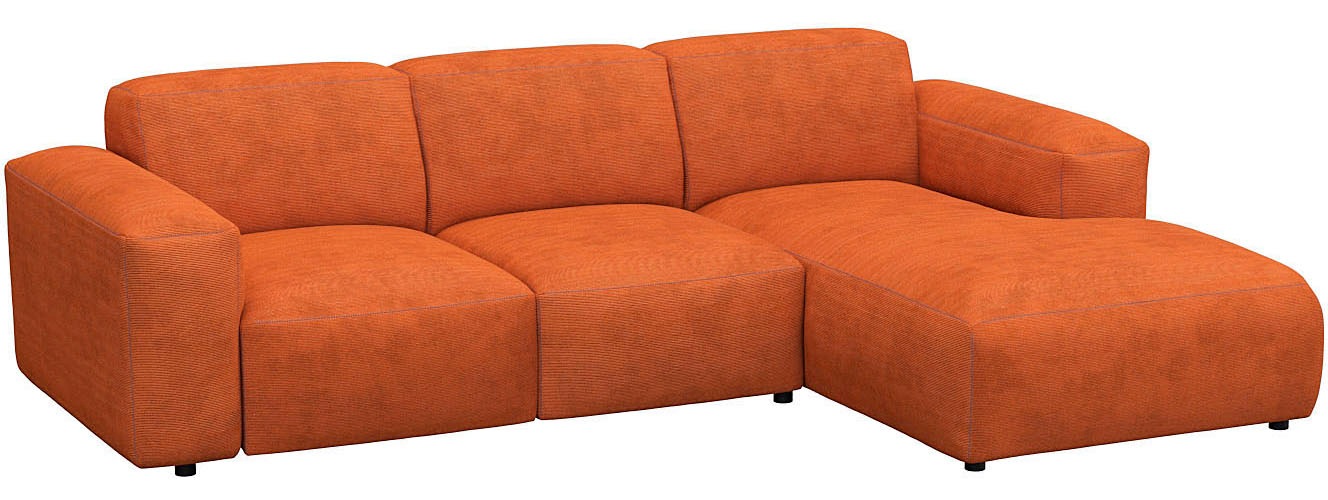 FLEXLUX Ecksofa »Lucera Chaislongue rechts oder links, L-Form, bequem«, modern & anschmiegsam, Kaltschaum, Stahl-Wellenunterfederung