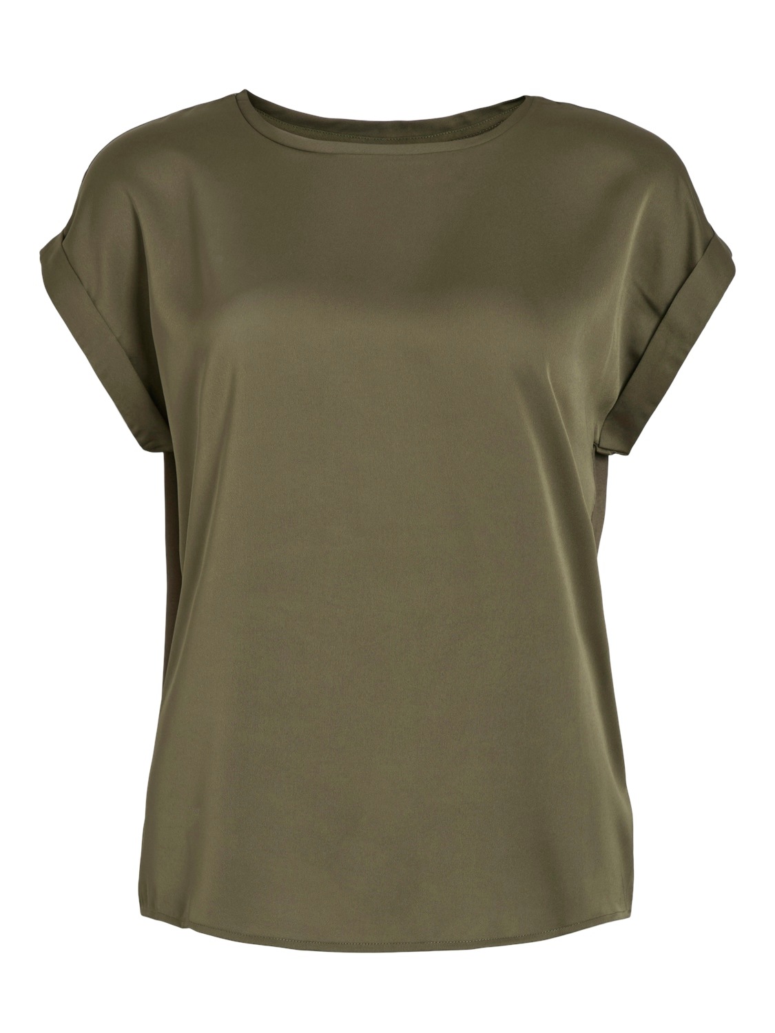 Vila Kurzarmshirt »VIELLETTE S/S SATIN TOP - NOOS«, Satin Optik