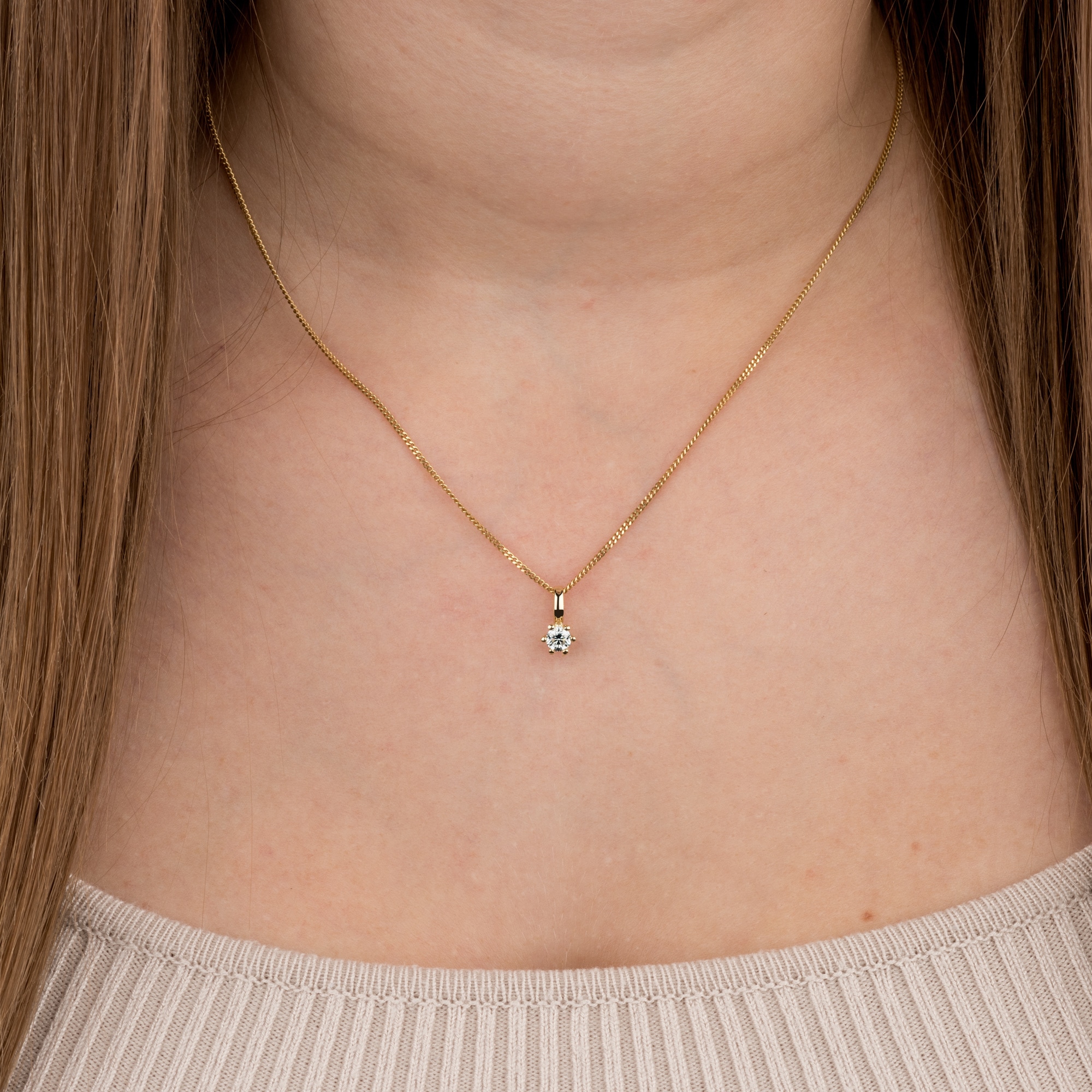 Orolino Kette mit Anhänger »585/- Gelbgold Brillant SI Vollschliff Rund«