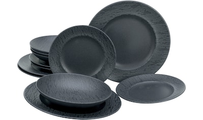 Teller-Set »Geschirr-Set Schiefer«, (Set, 12 tlg., Tafelservice für 4 Personen)