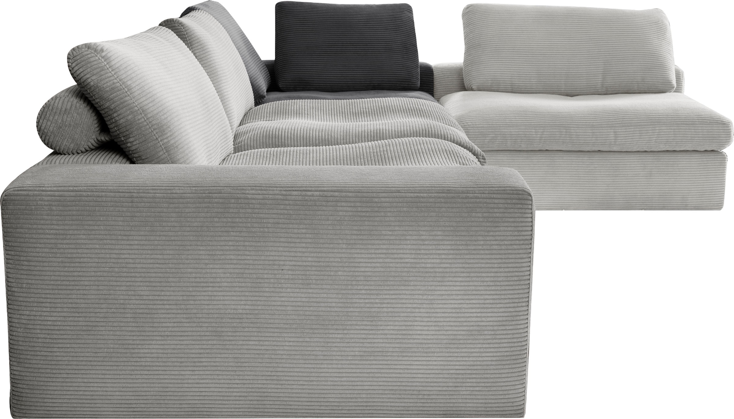 alina Ecksofa »Sandy«, mit losen Sitz und Rückenkissen, in modernem Cordstoff