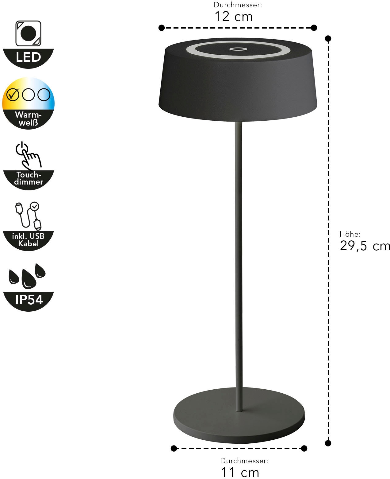 ECO-LIGHT LED Tischleuchte »COCKTAIL«, Leuchtmittel LED-Modul | LED fest integriert, SCHÖNER WOHNEN DESIGN AWARD