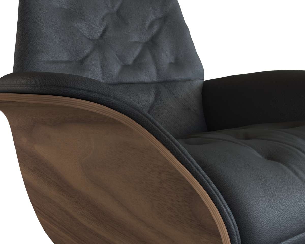 FLEXLUX Relaxsessel »Volden elektrischer Funktionsessel«, Größe M, Rücken & Fußteil elektrisch, Akku, Arml. Walnuss, Fuß schwarz