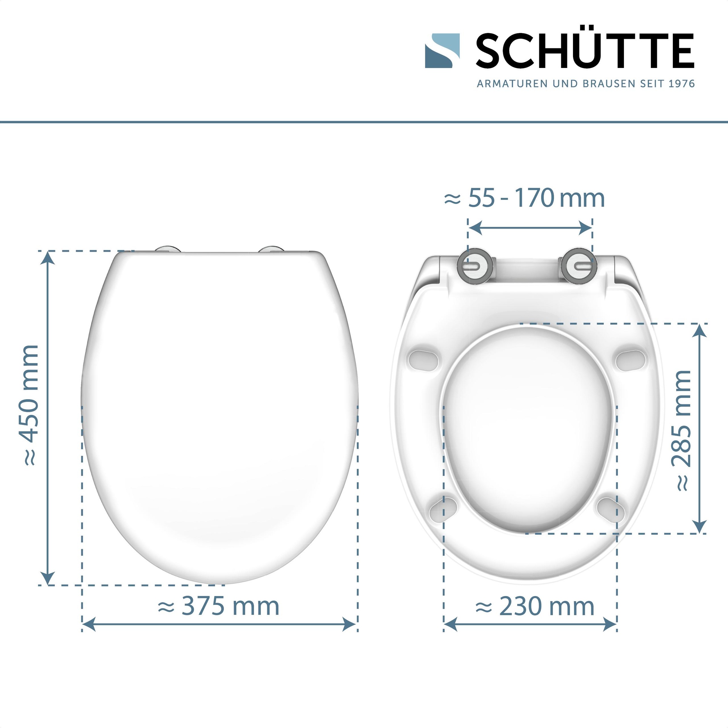 Schütte WC-Sitz »WHITE«, Duroplast, mit Absenkautomatik und Schnellverschluss