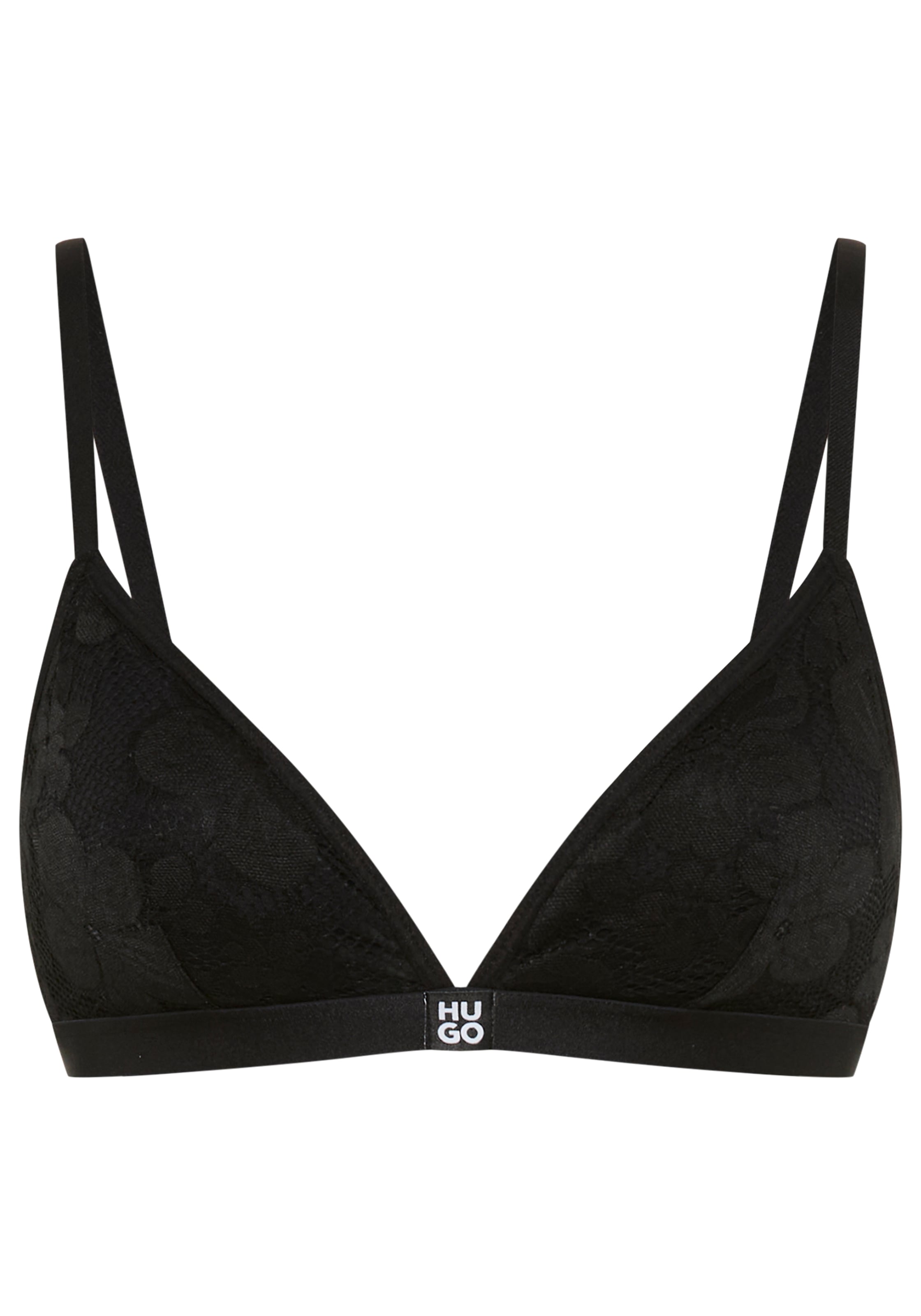 HUGO Underwear Triangel-BH aus geblümter Spitze mit herausnehmbarer Wattierung