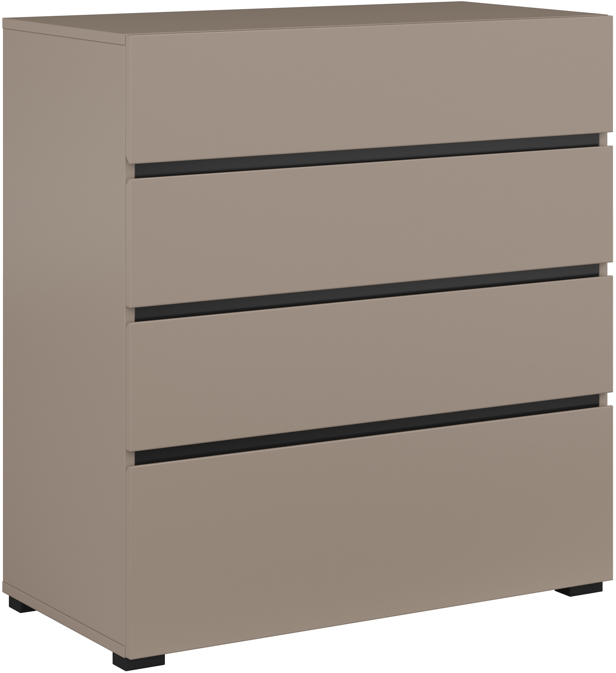 INOSIGN Schubkastenkommode »Cross, moderne grifflose Kommode, 80x40x85cm (BxTxH)«, Schubladenschrank, Sideboard mit 4 Schubkasten