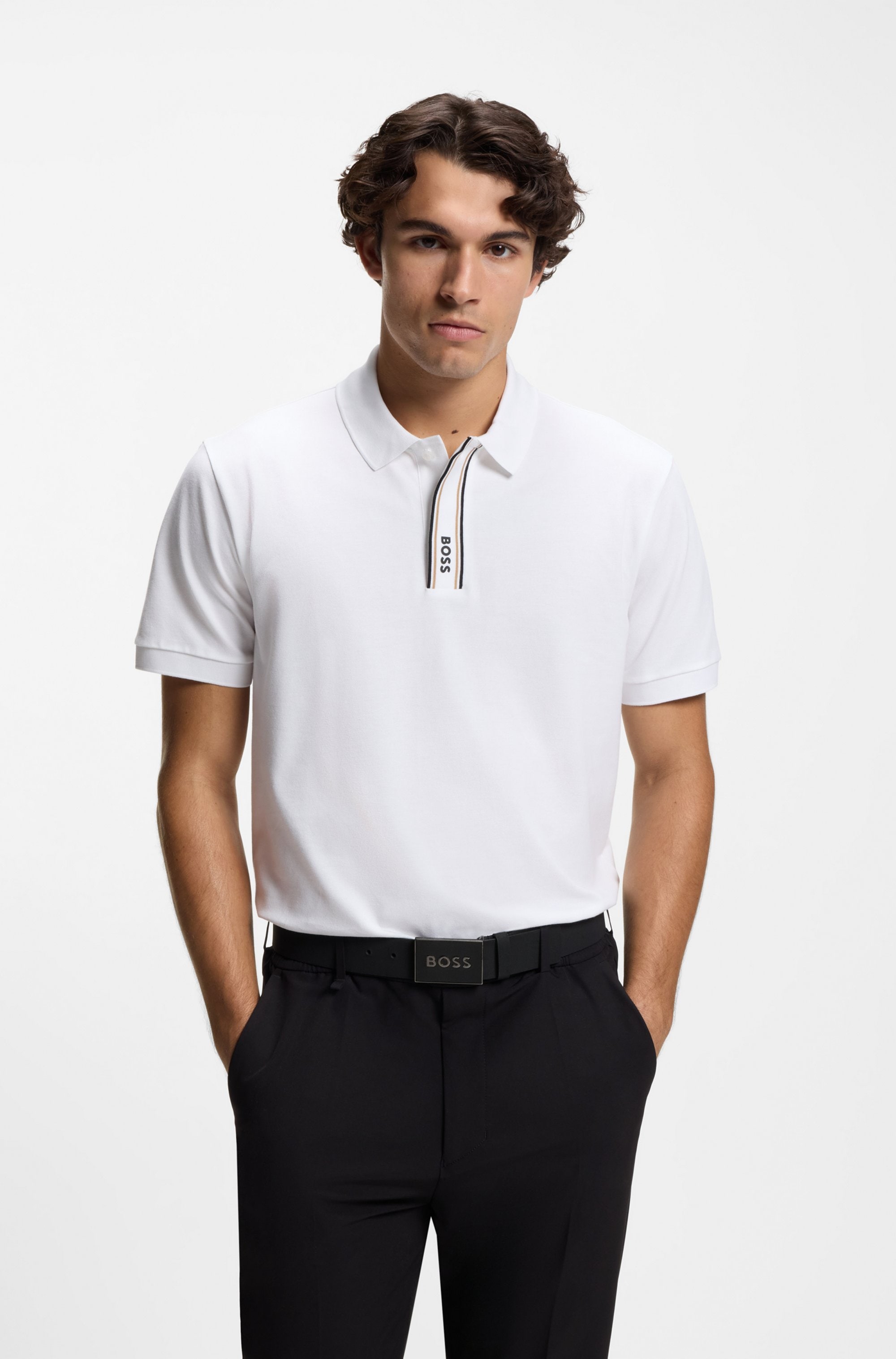 BOSS Ledergürtel »Boss Icon-S1 Sz40« mit großem BOSS Schriftzug auf der Schnalle