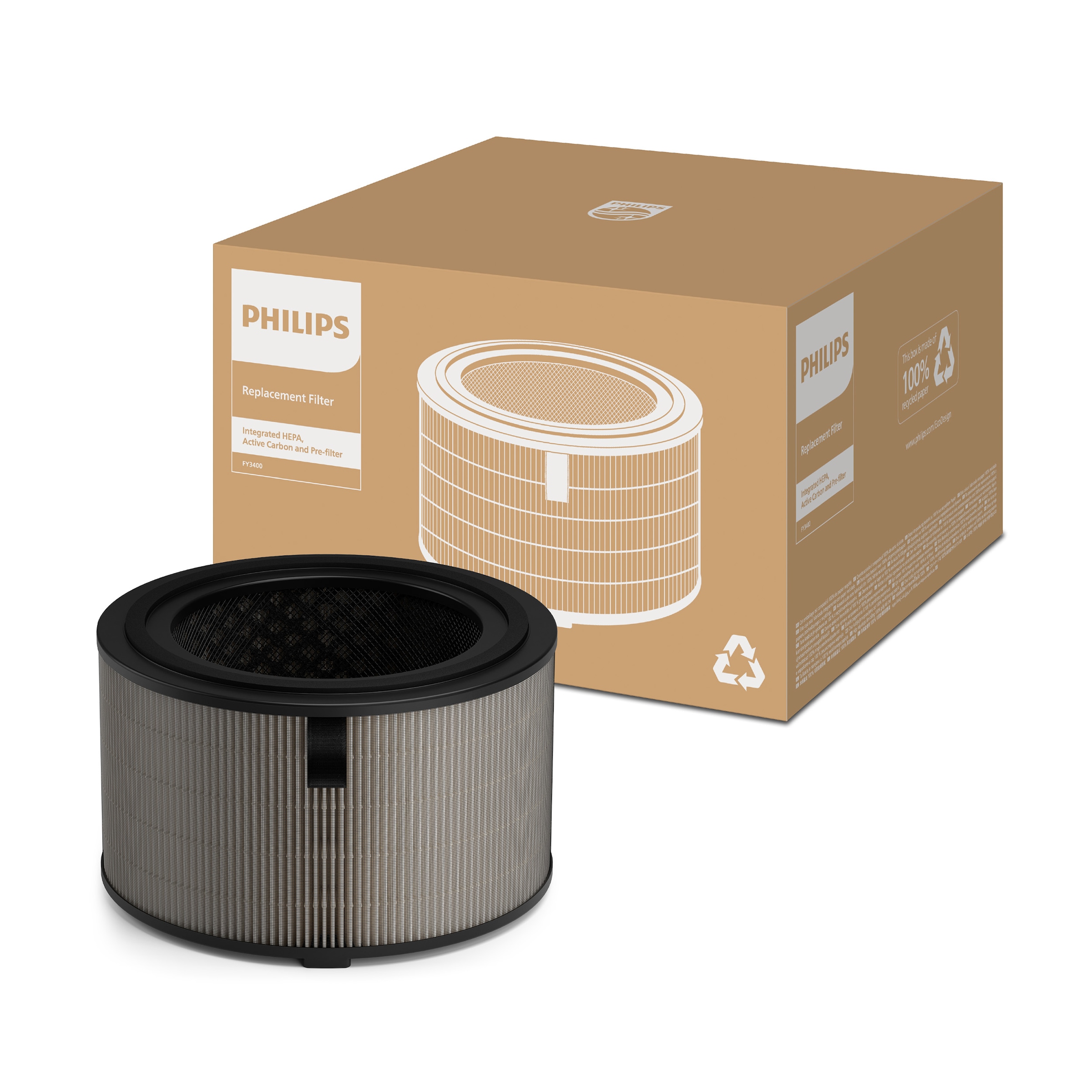 Philips Ersatzfilter »FY3400/30 HEPA NanoProtect Filter«, (1 tlg.), bis zu 1 Jahr verwendbar, 1 Filter im Lieferumfang