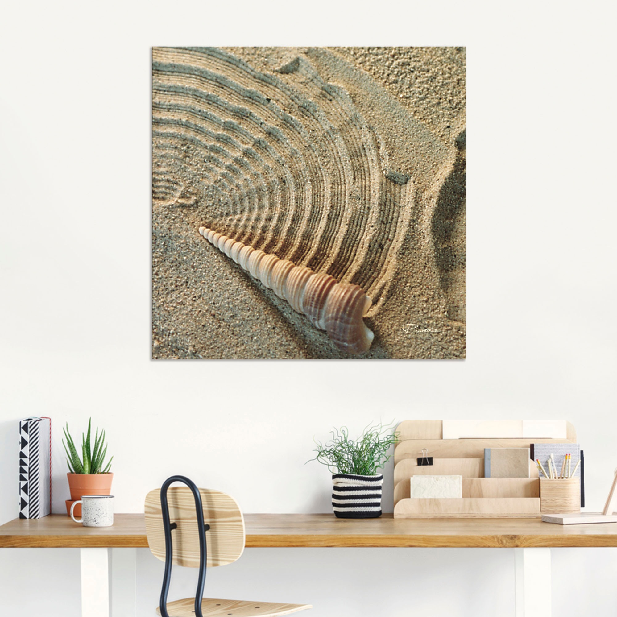 Artland Wandbild »Zen IV - Muschel im Sand«, Zen, (1 St.), als Alubild, Outdoorbild, Leinwandbild in verschied. Größen