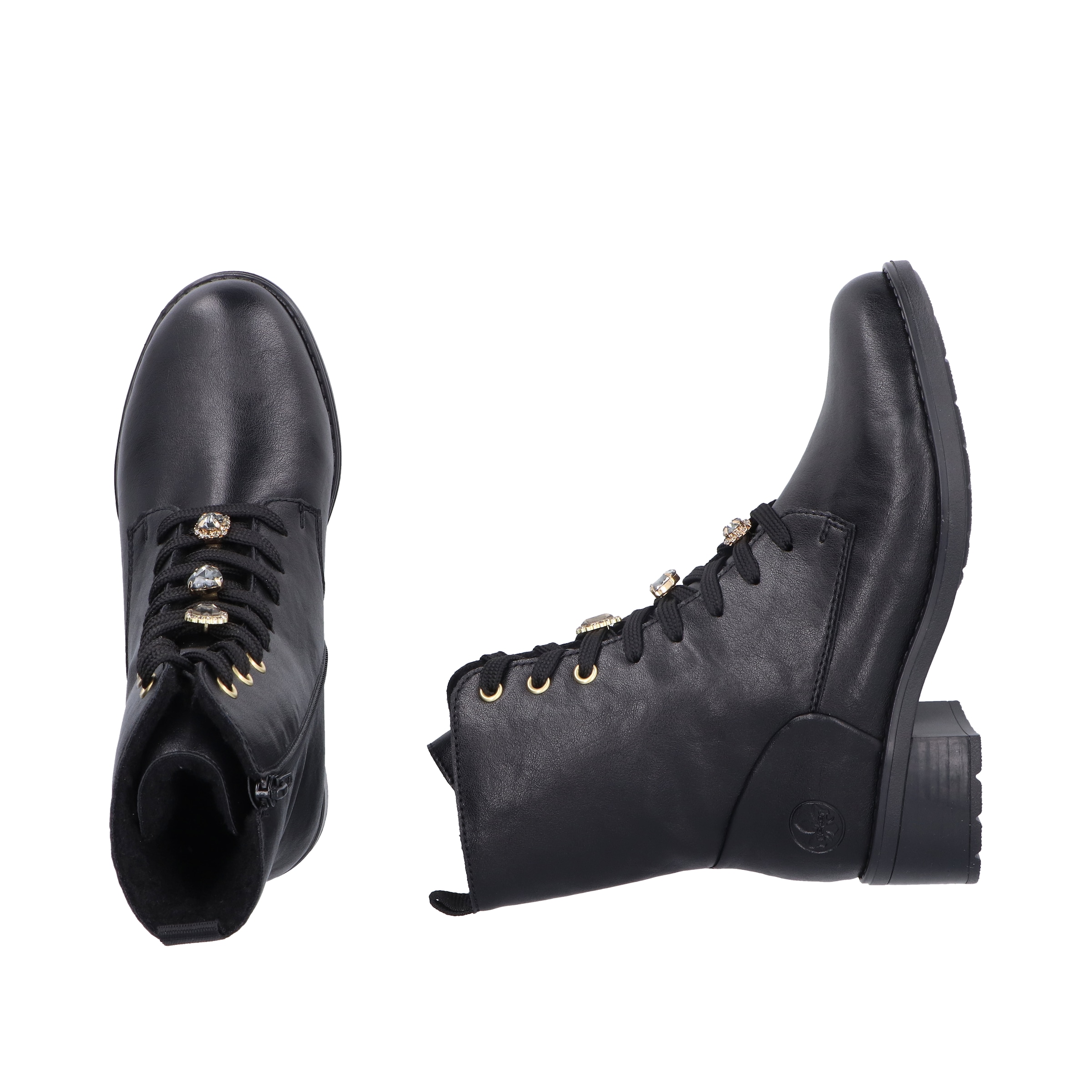 Rieker Winterstiefelette, Schnürstiefelette, Boots, Blockabsatz, mit Schmuckelementen