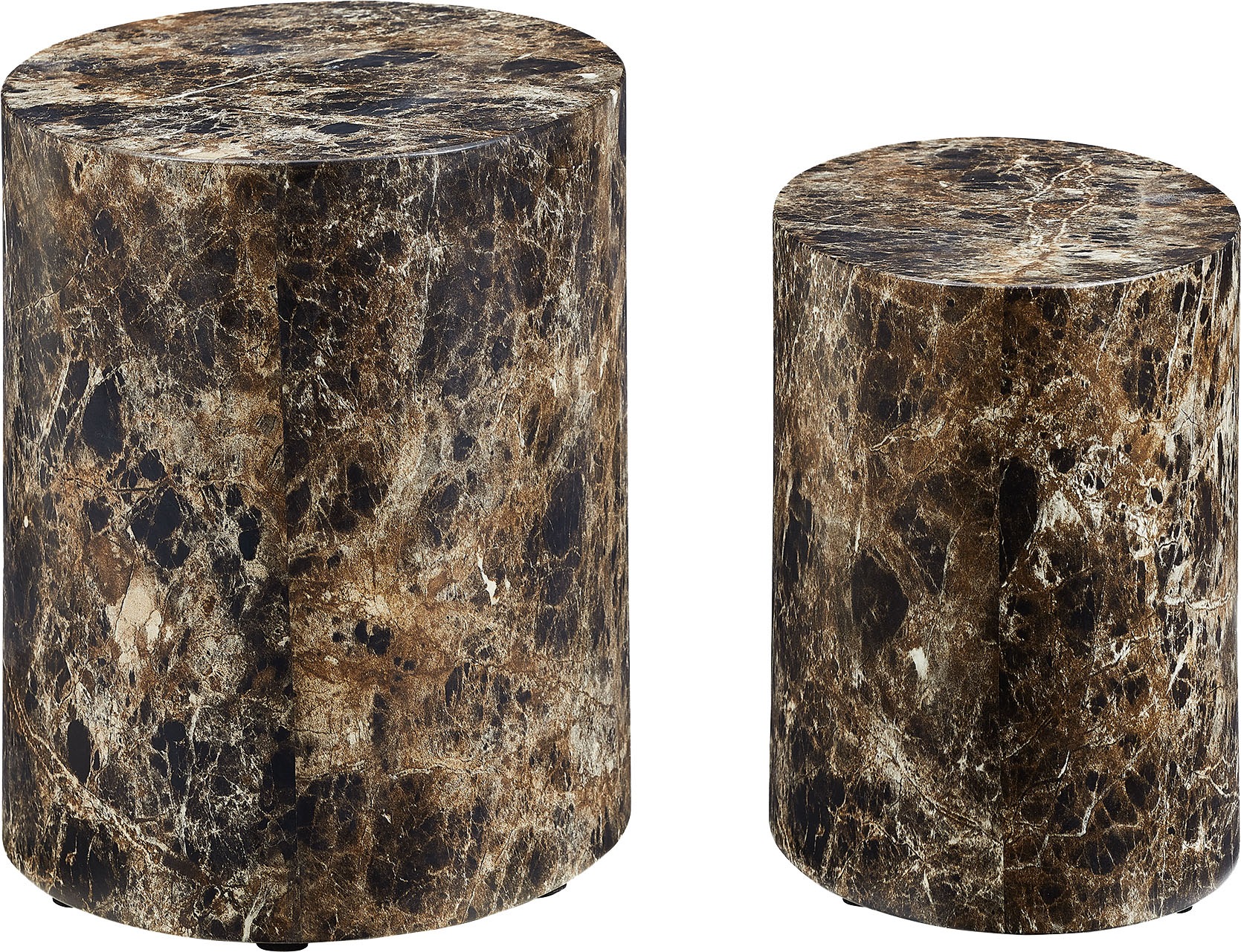 SalesFever Couchtisch »Almeria« 2er-Set, oval, in Marmoroptik foliert