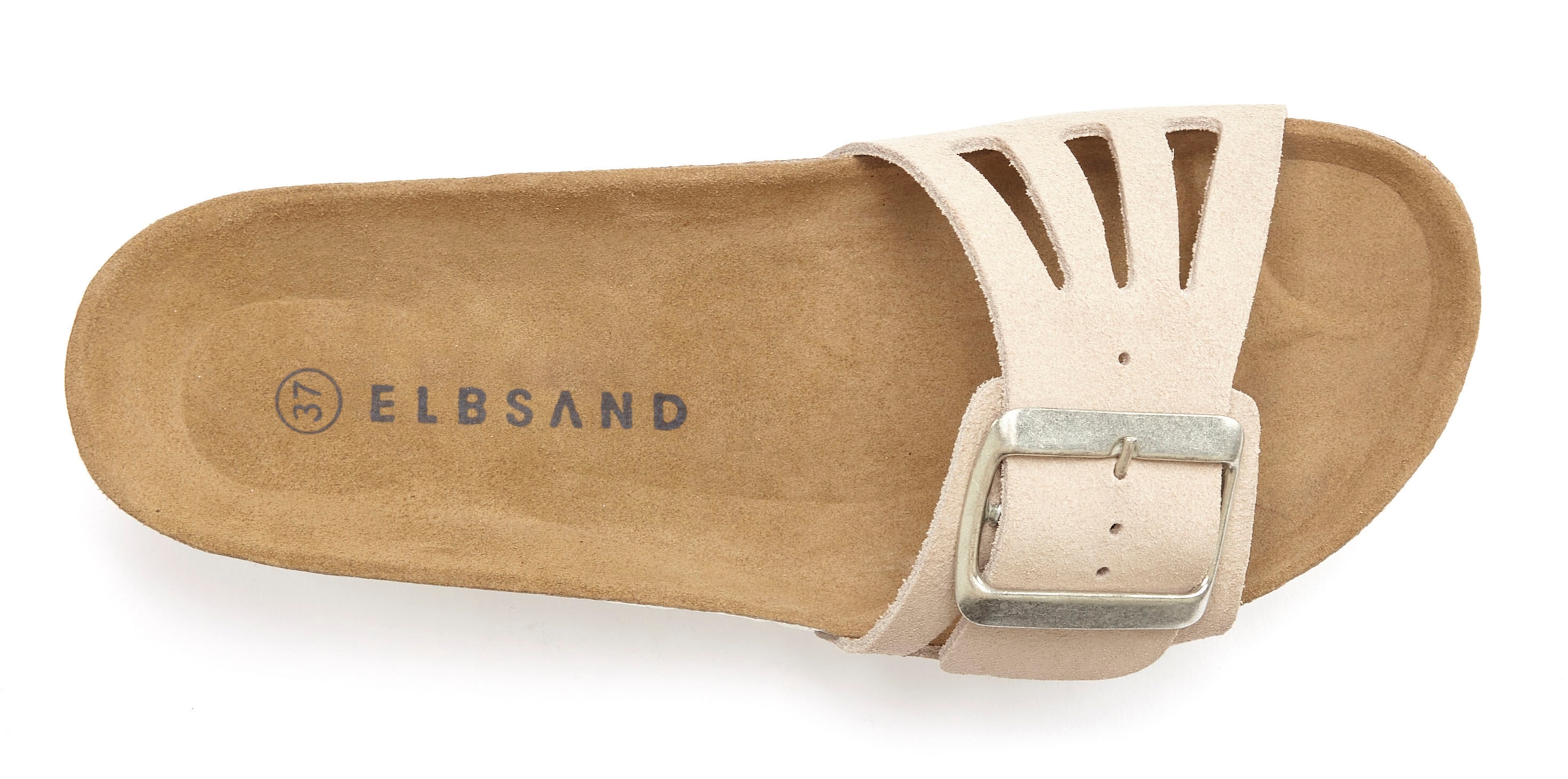 Elbsand Pantolette »Sandale«, Mule, offener Schuh aus Leder mit weichem Komfortkorkfußbett