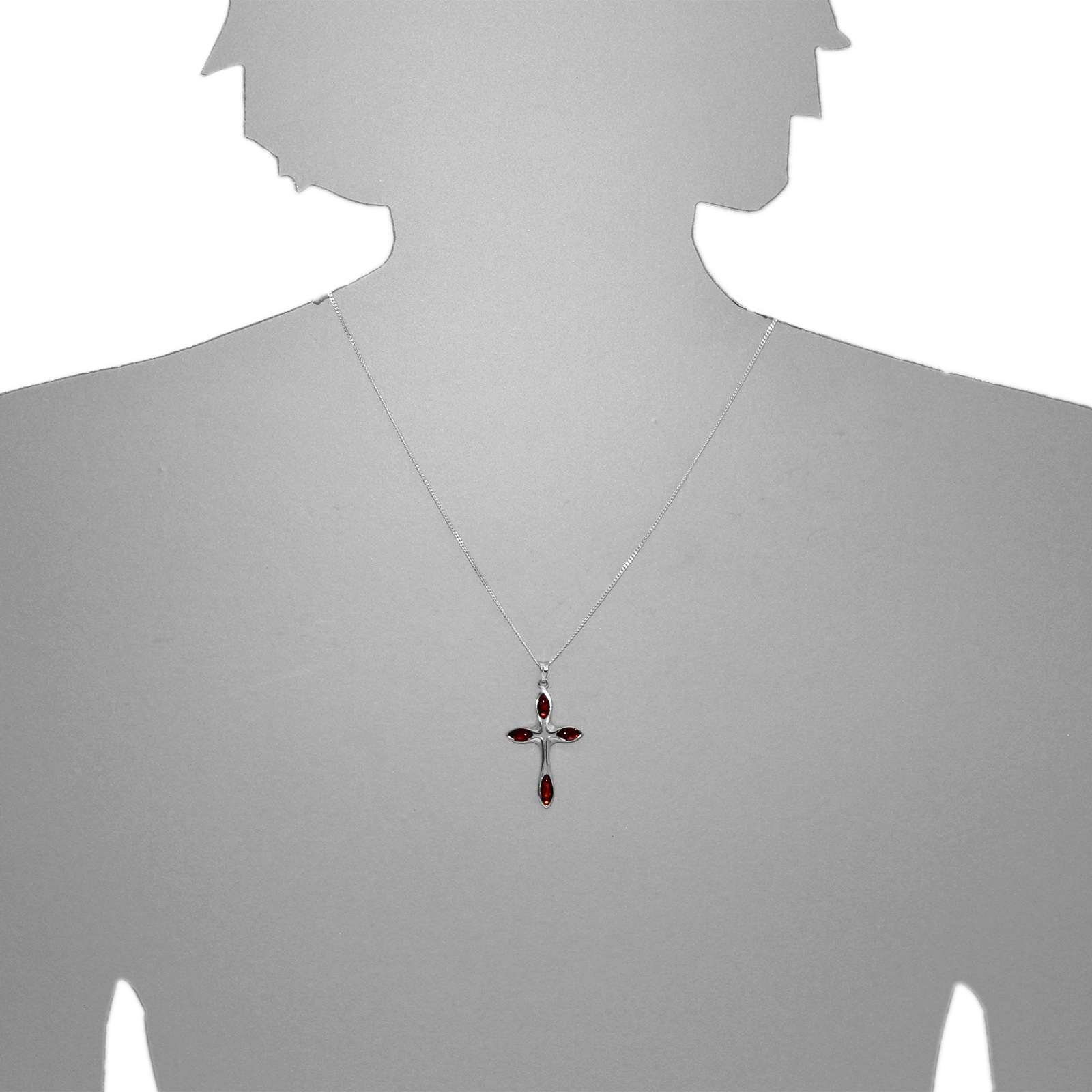 OSTSEE-SCHMUCK Kette mit Anhänger »Ostsee-Schmuck Kette mit Anhänger Kreuz 38 x 24 mm«