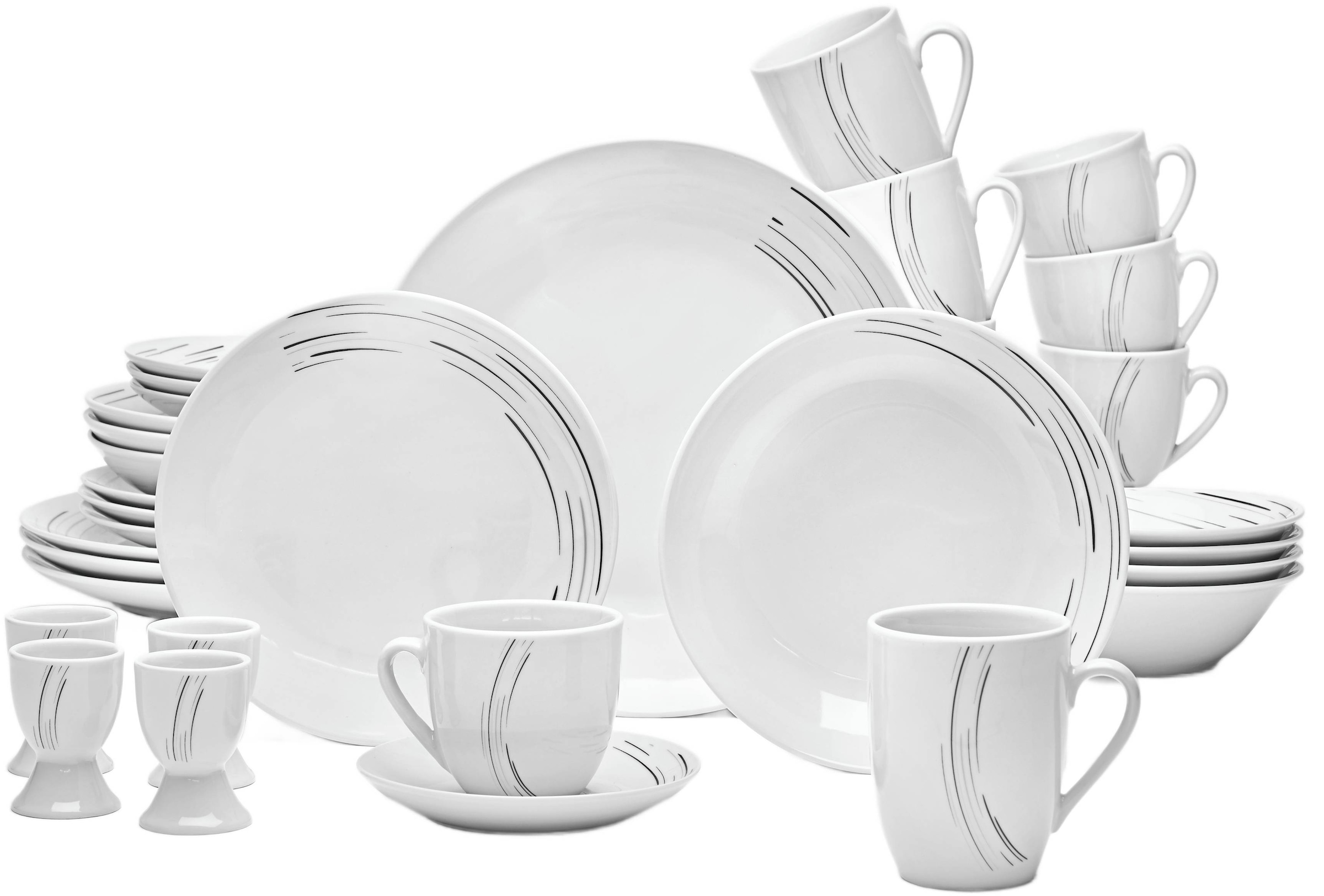 van Well Kombiservice »Geschirr-Set Montreal, 32-teilig, rund«, (Set, 32 tl günstig online kaufen