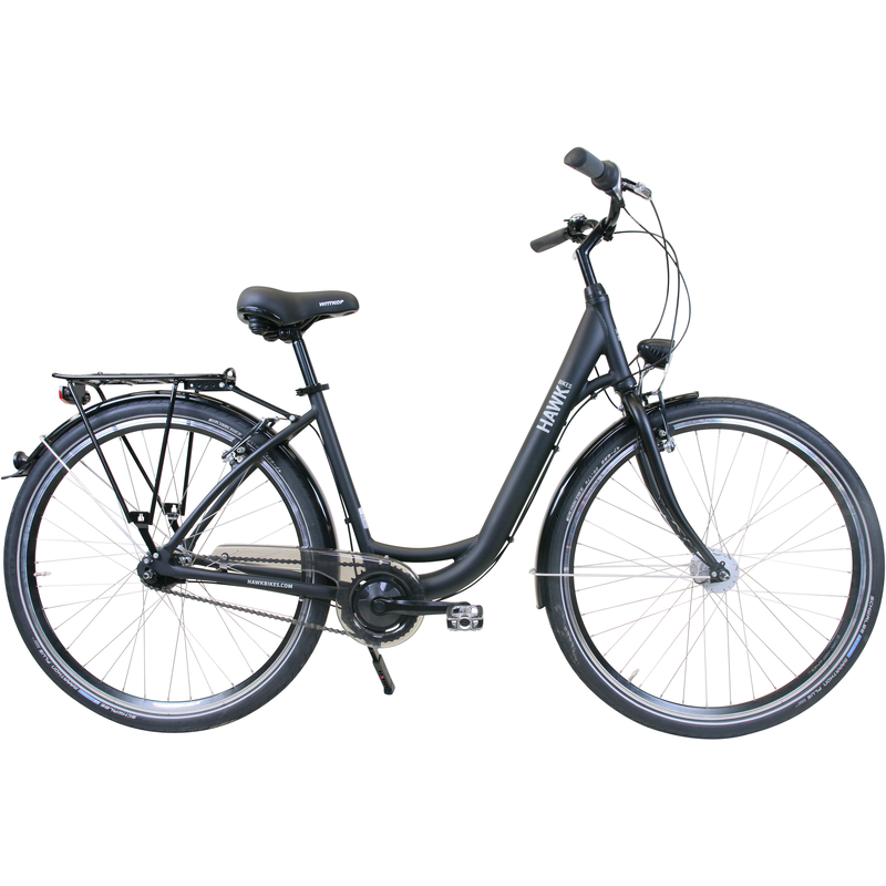 HAWK BIKES Cityrad »City Wave Easy Black« 7 Gang Shimano Nexus Schaltwerk für Damen und Herren schwarz