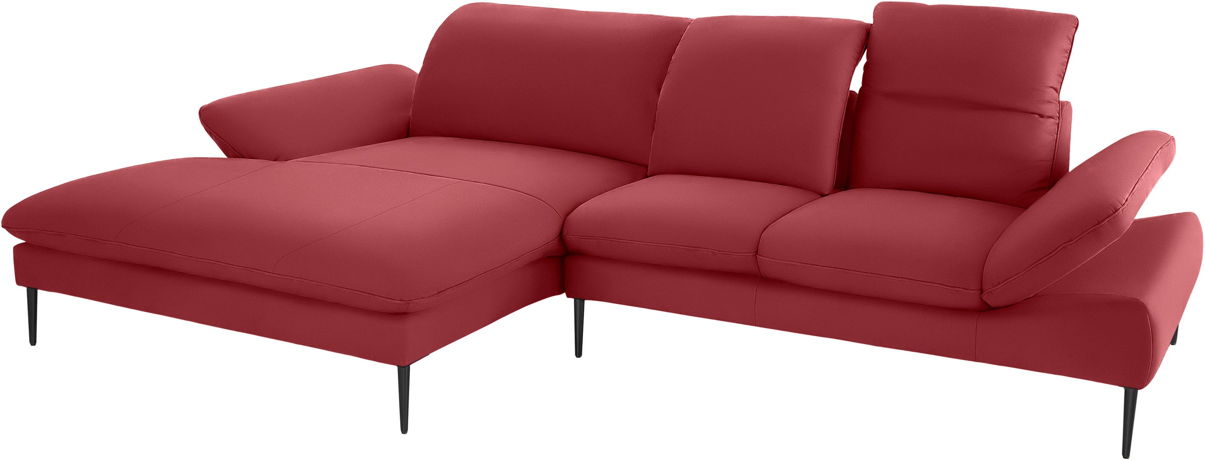 W.SCHILLIG Ecksofa »enjoy&MORE, Designsofa, elegant und bequem, L-Form«, Sitztiefenverstellung, Füße schwarz pulverbeschichtet, Breite 310 cm
