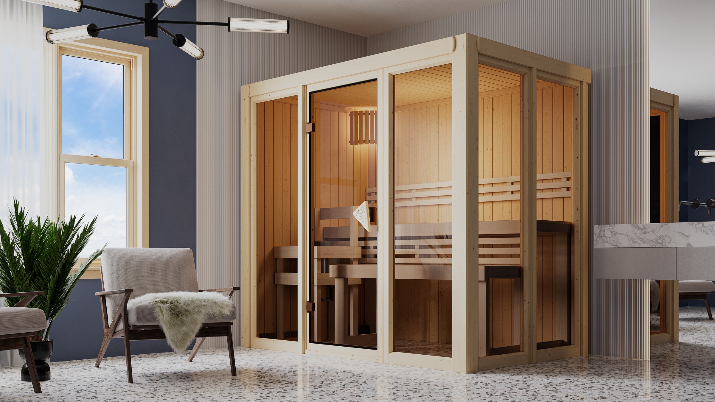 Karibu Sauna »Ivana 3« Ganzglasfront günstig online kaufen