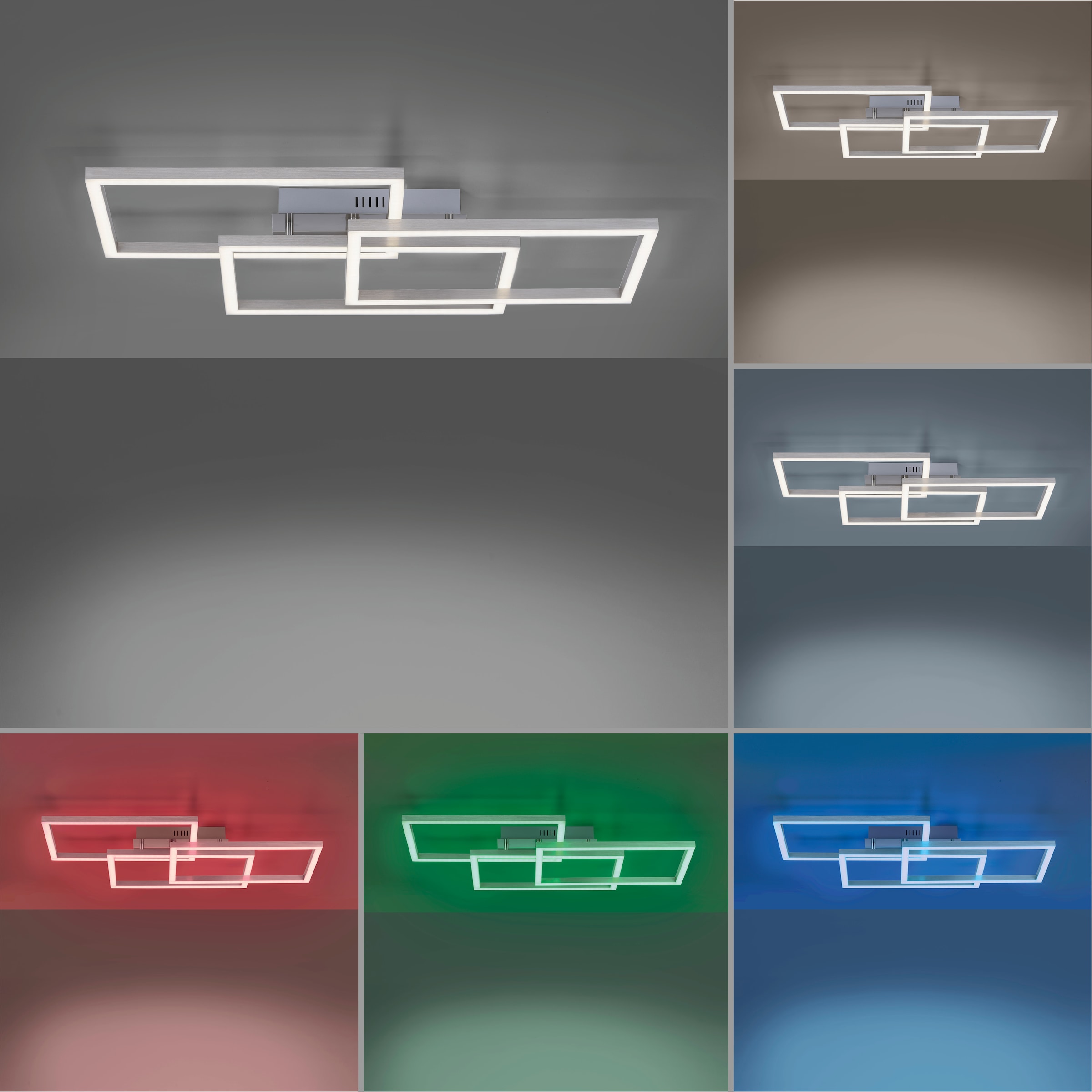 JUST LIGHT Deckenleuchte »Ls-MAXI«, 3 flammig-flammig, RGB+tunable white, Infrarot inkl., Fernbedienung, Smarthome fähig