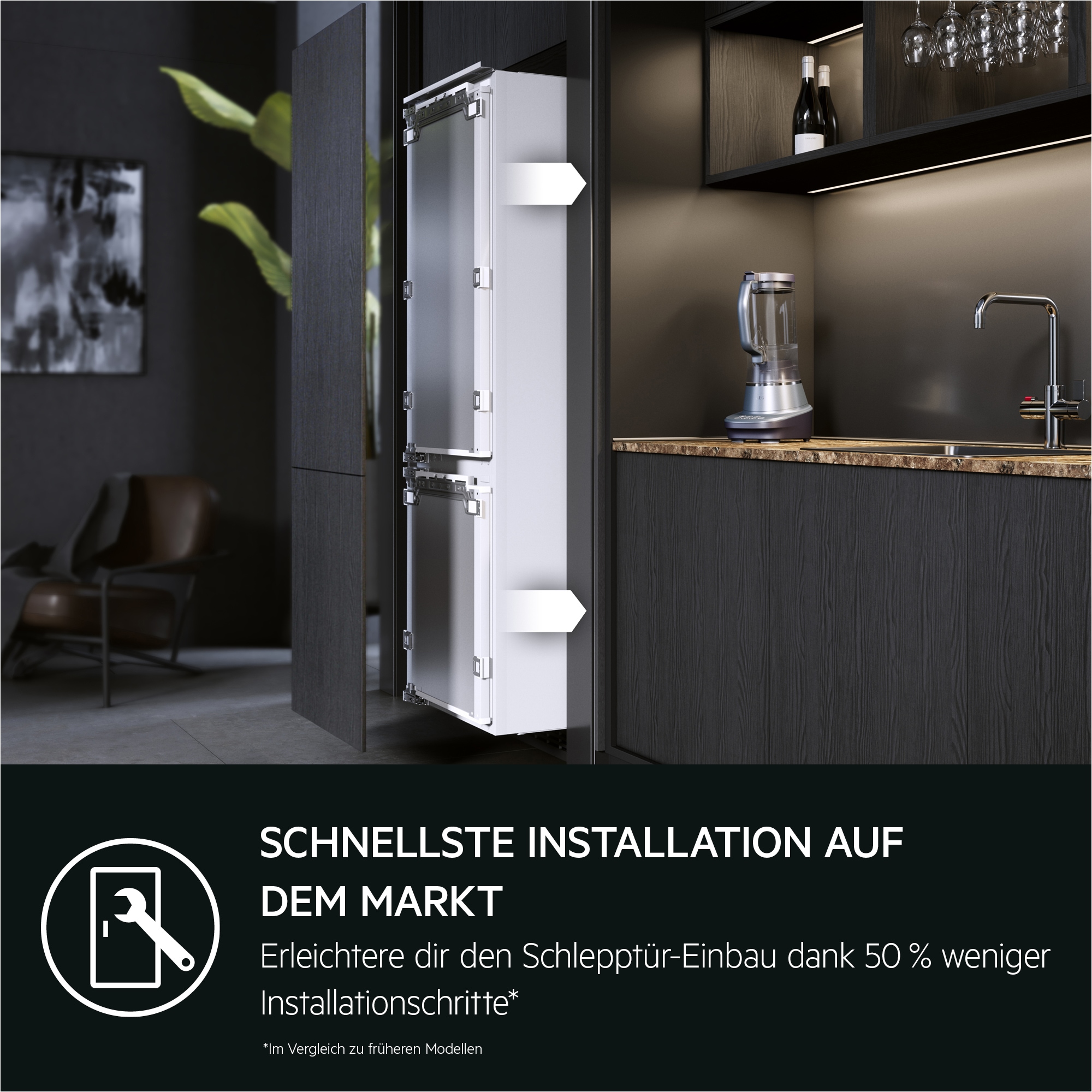 AEG Einbaukühlgefrierkombination 3000 »TD3SS141ES« 144 cm hoch 54 cm breit LowFrost – weniger Eisbildung im Gefrierfach für selteneres Abtauen
