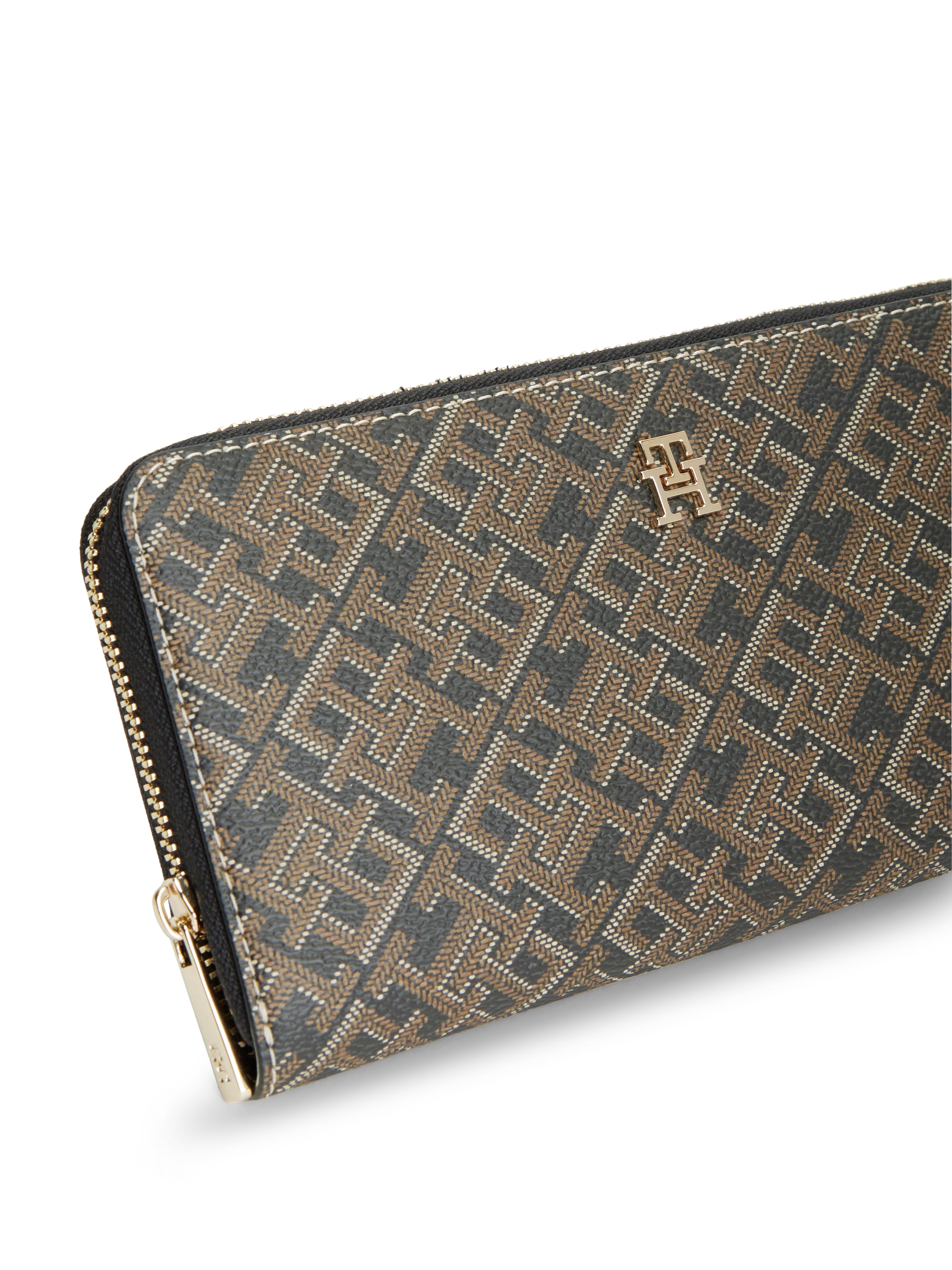Tommy Hilfiger Geldbörse »TH ICON LRG ZA MONO PRINT« Damen Geldbeutel, Portemonnaie mit TH-Alloverdruck
