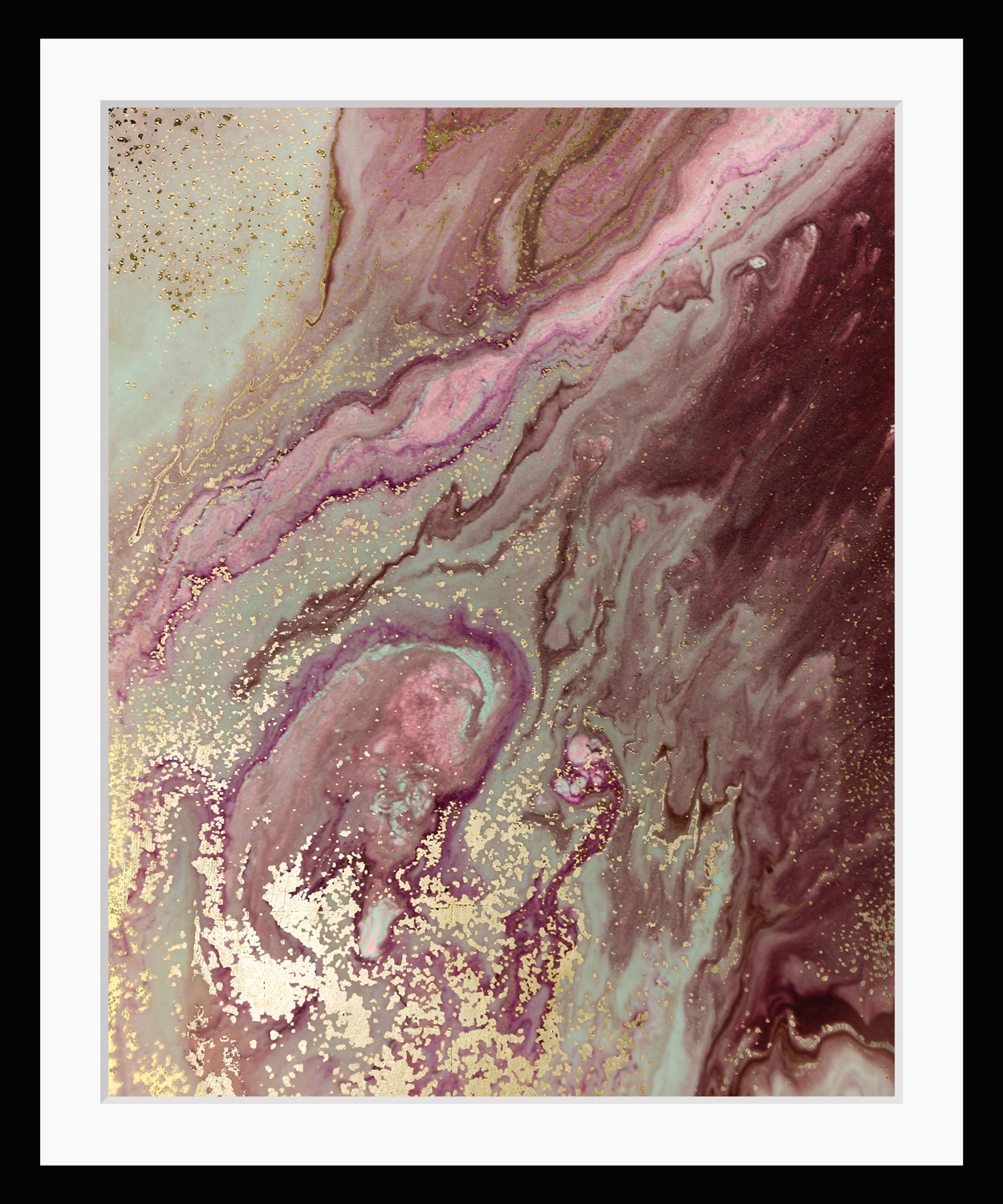 queence Bild »Benny«, Abstrakt-Stein-Spa-Spirituelle Bilder-Marmor, HD Premium Poster-Druck inkl. Holzrahmen