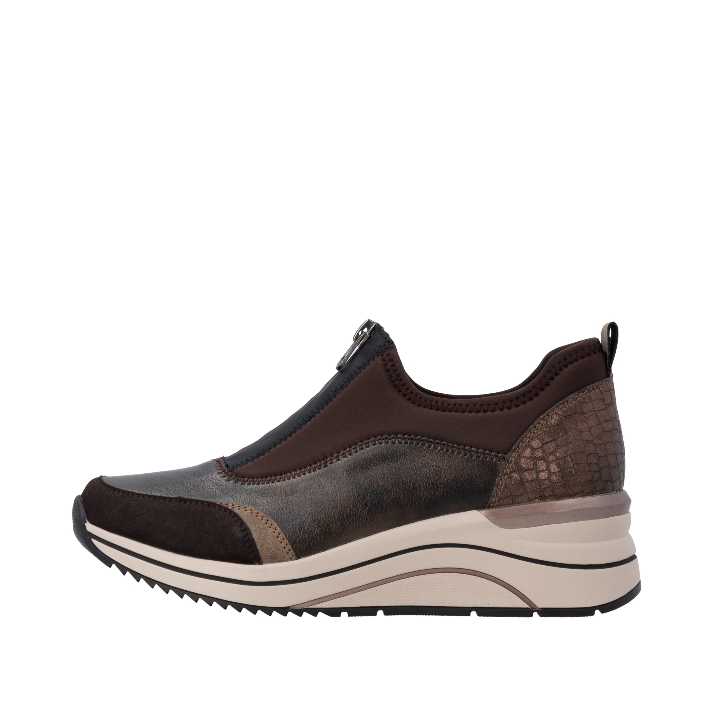 Remonte Slip-On Sneaker  Freizeitschuh, Halbschuh, Schlupfschuh mit Front-Reißverschluss