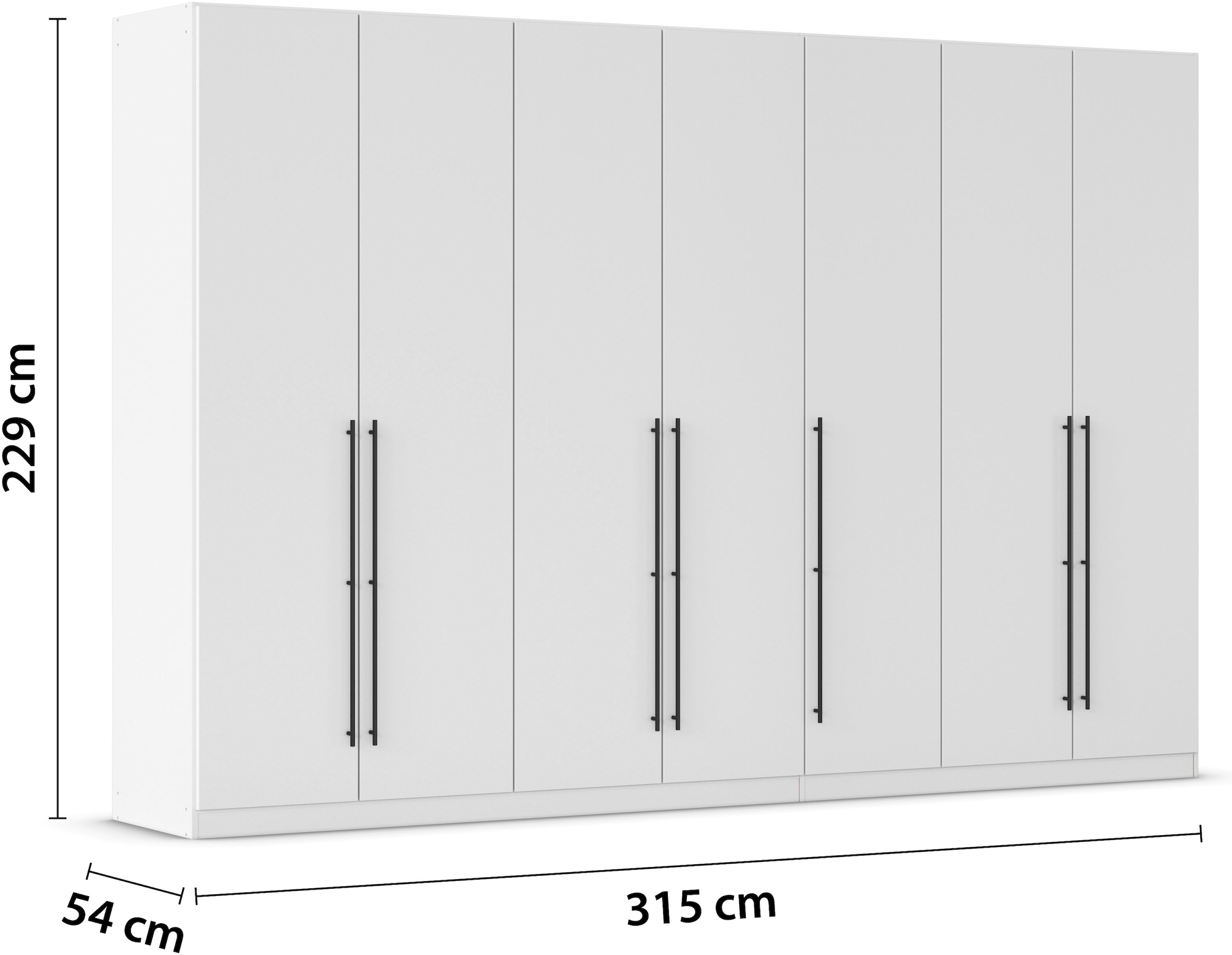 rauch Kleiderschrank, (in 3 verschiedenen Ausstattungen BASIC/CLASSIC/PREMIUM), mit hochwertigen Stangengriffen in Schwarz aus Metall MADE IN GERMANY