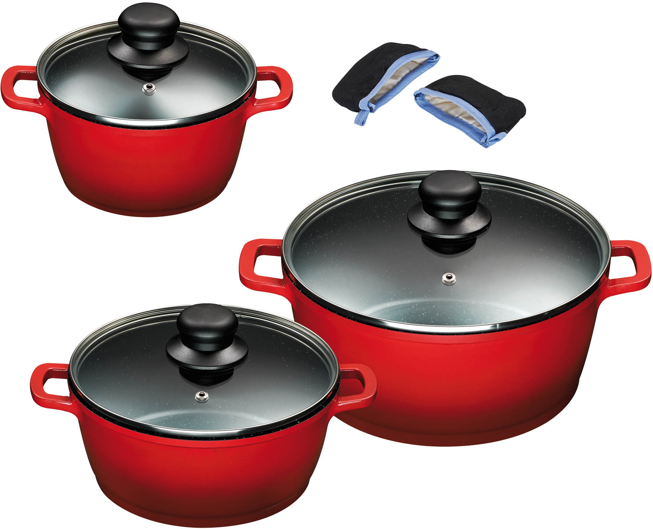 KING Topf-Set Aluminiumguss Set, je 1x Kochtopf mit Deckel Ø 16/20/24 cm, 6 günstig online kaufen